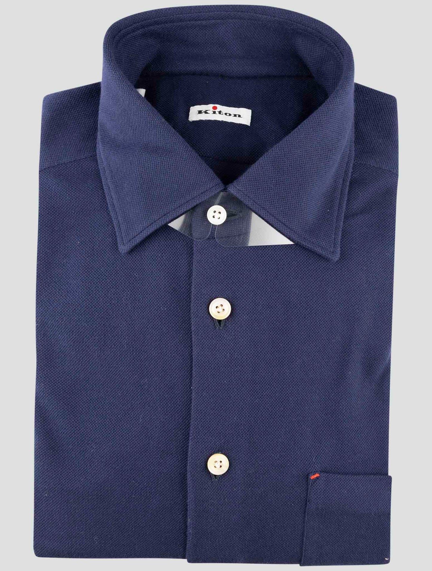 Kiton Blue Cotton Shirt