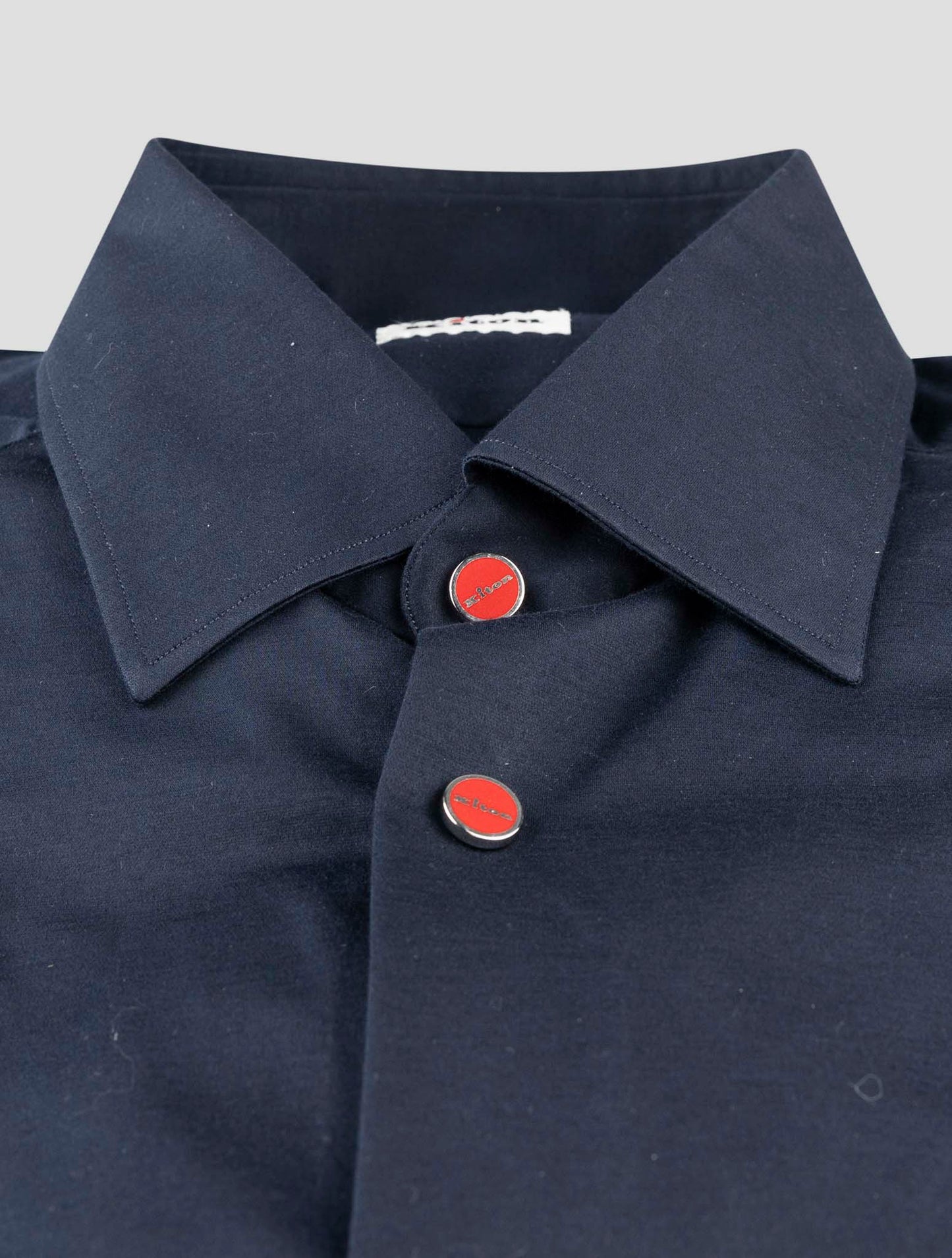 Kiton Blue Cotton Shirt