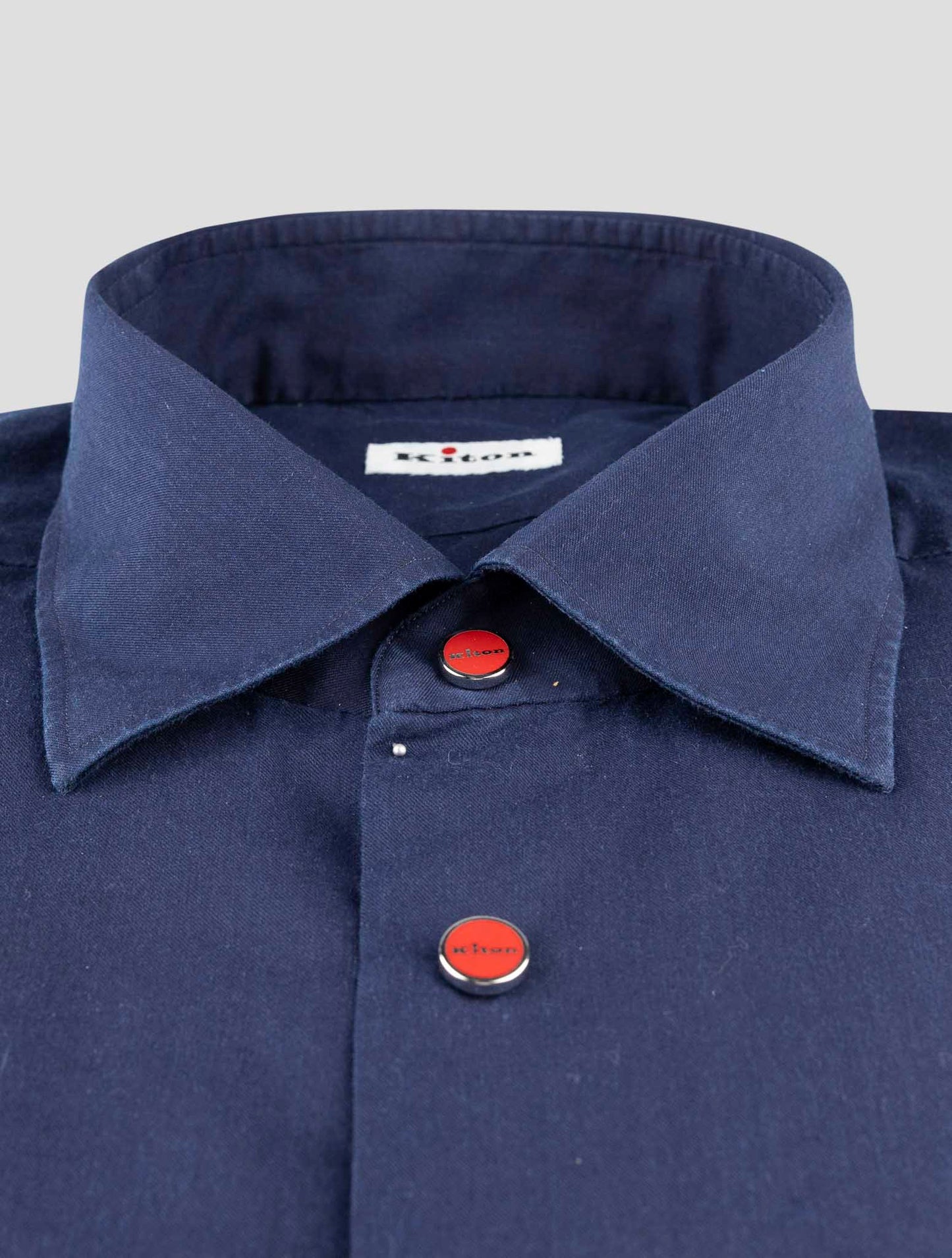 Kiton Blue Cotton Shirt