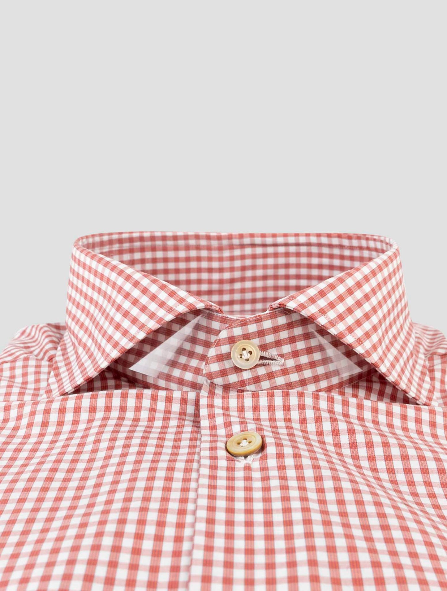 Kiton Red white Cotton Shirt