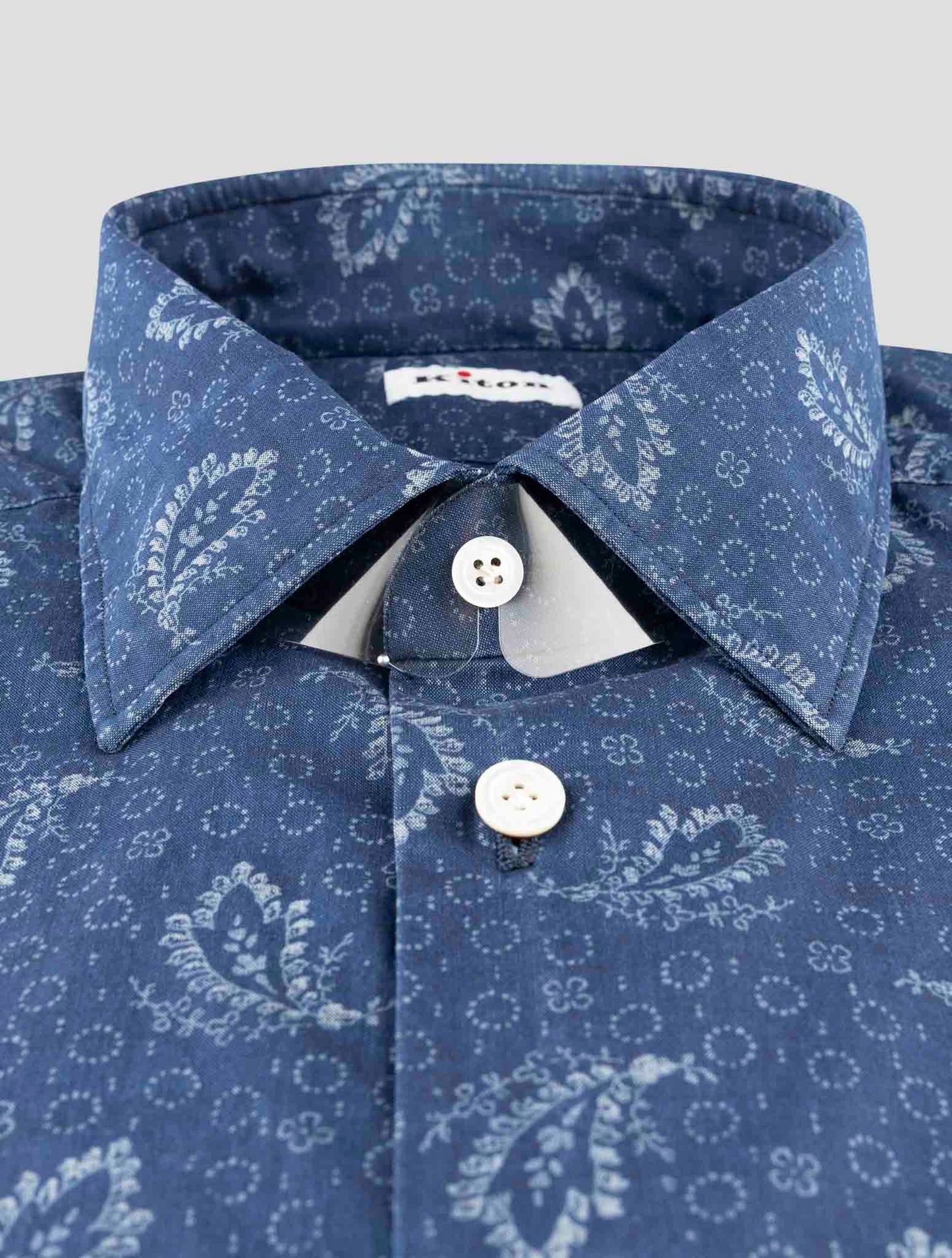 Kiton Blue Cotton Shirt