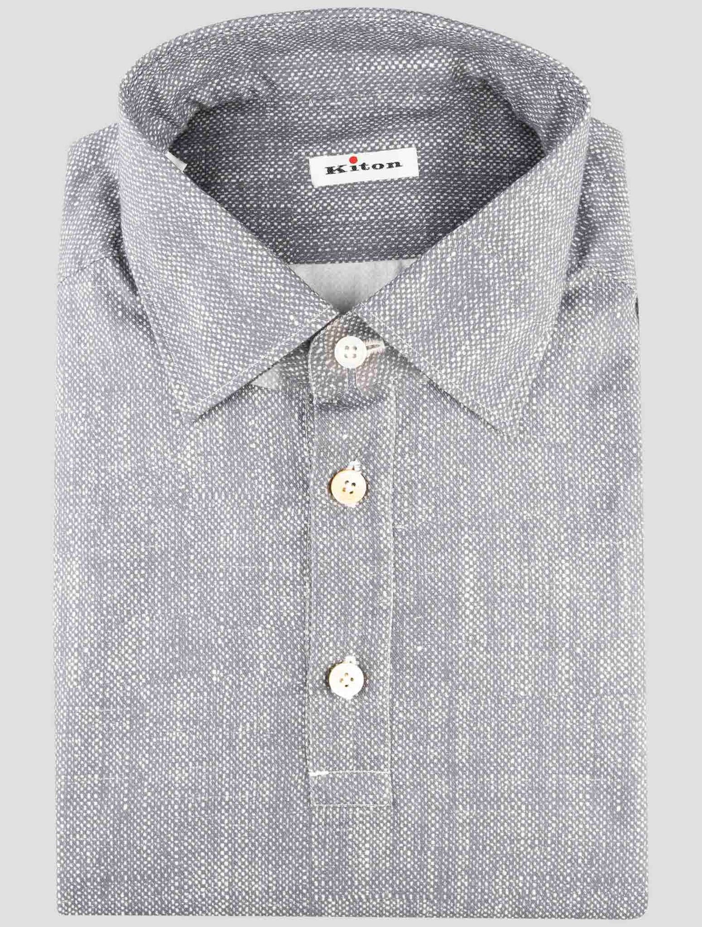 Kiton Gray Cotton Sweater Polo