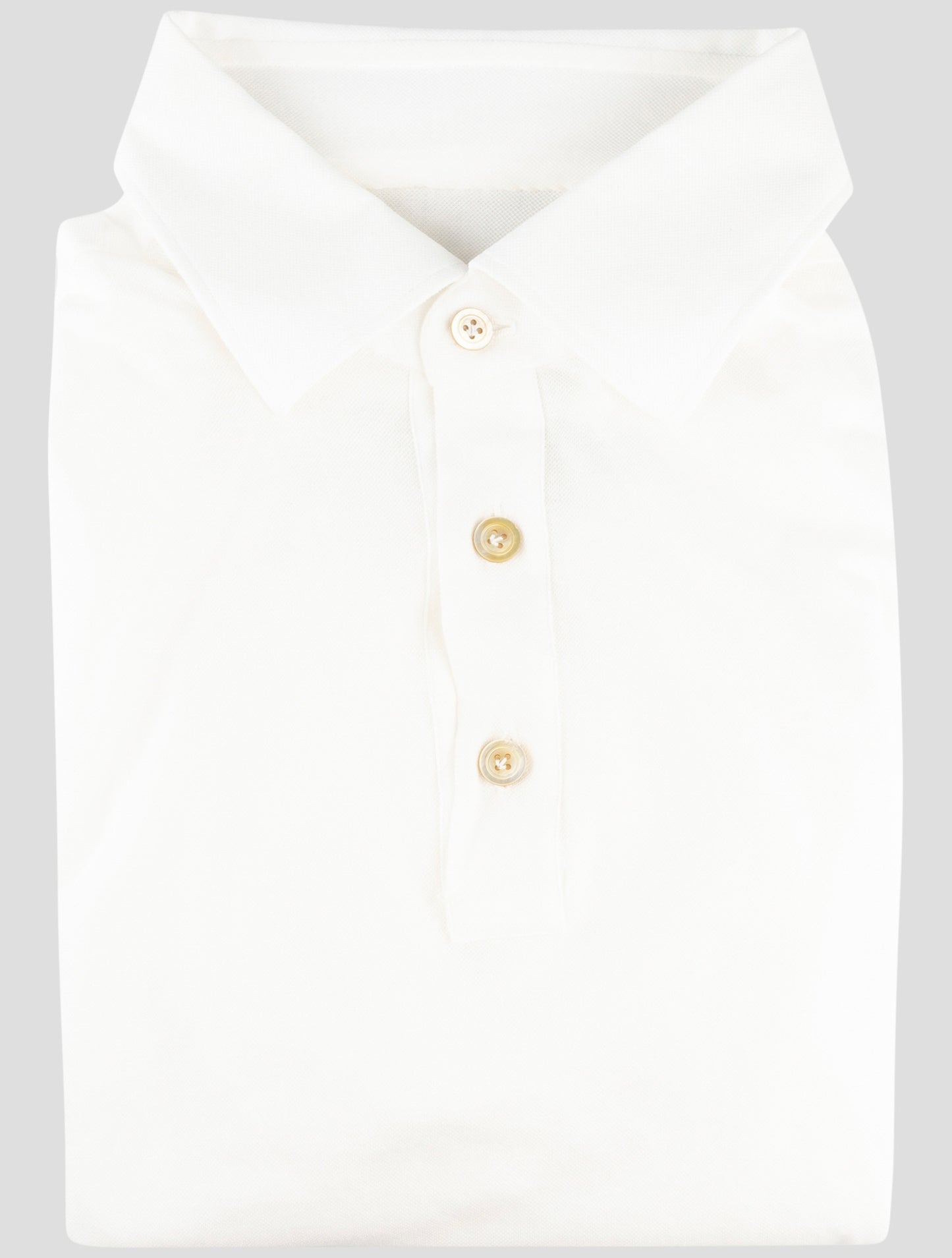 Kiton White Cotton Polo