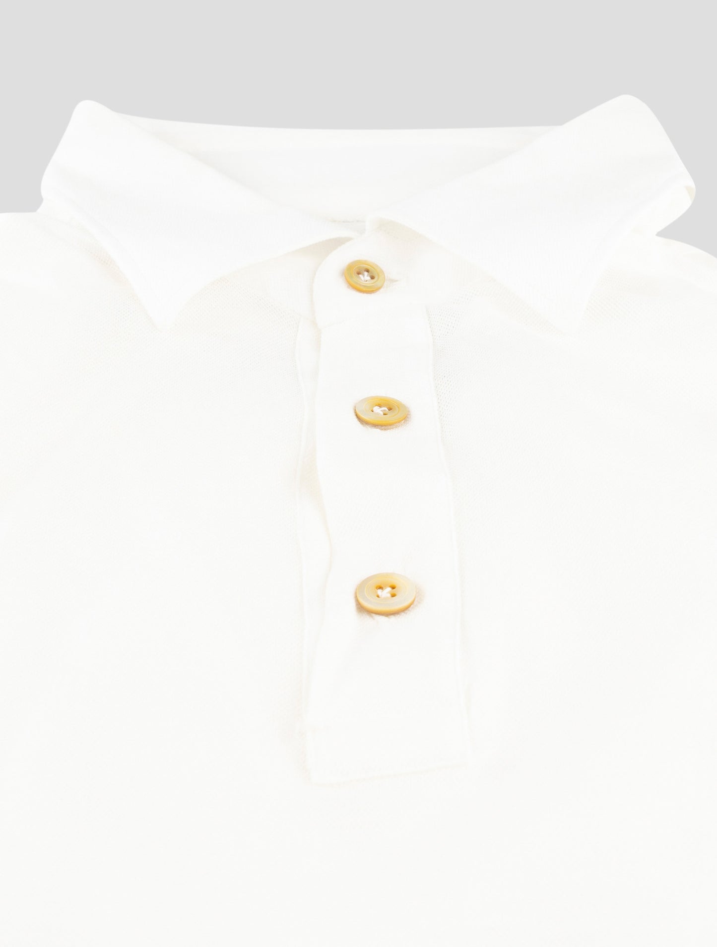 Kiton White Cotton Polo