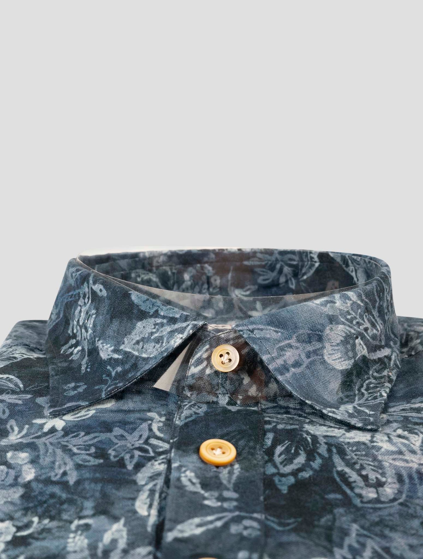 Kiton Blue Cotton Linen Shirt