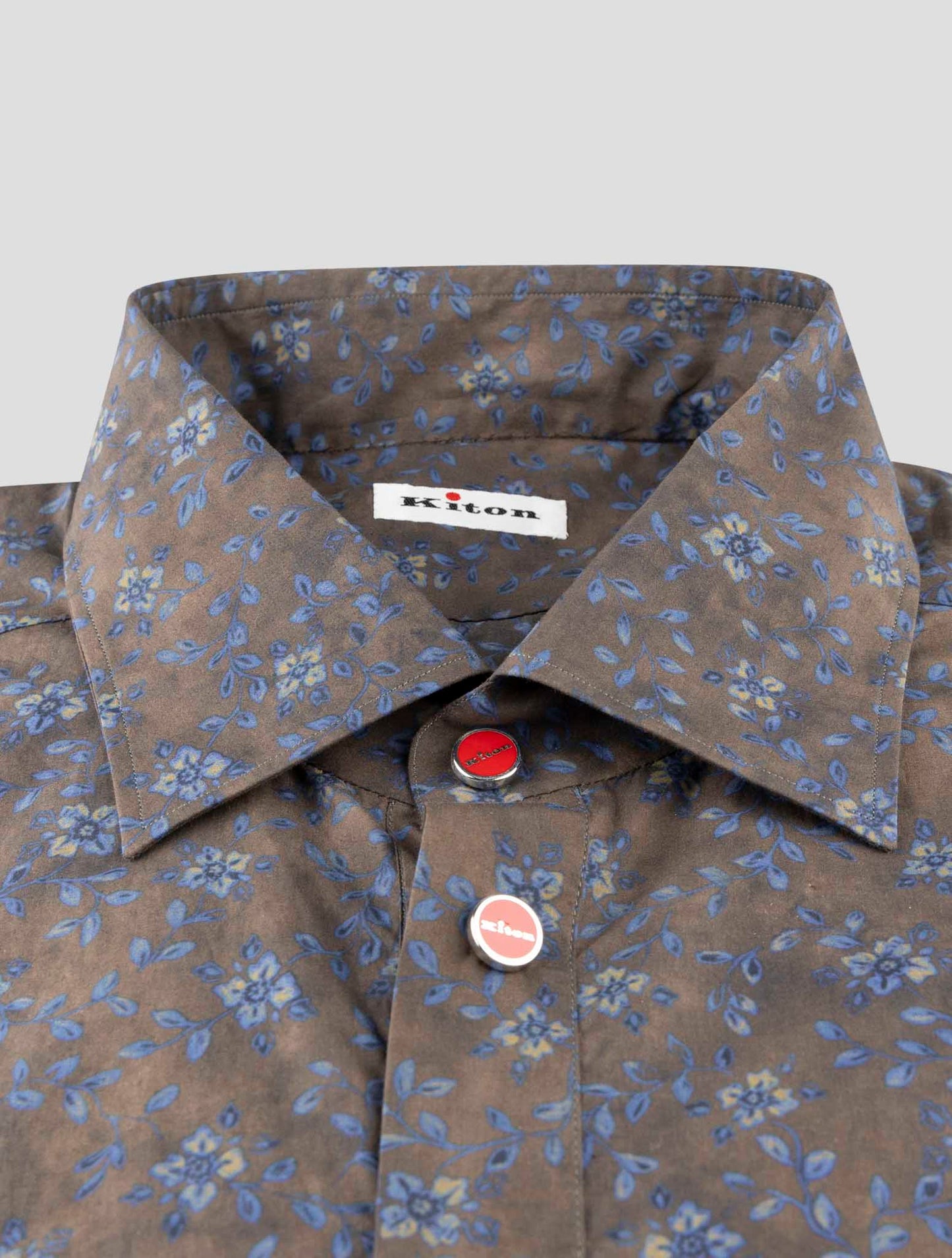 Kiton Blue Brown Cotton Sweater Polo