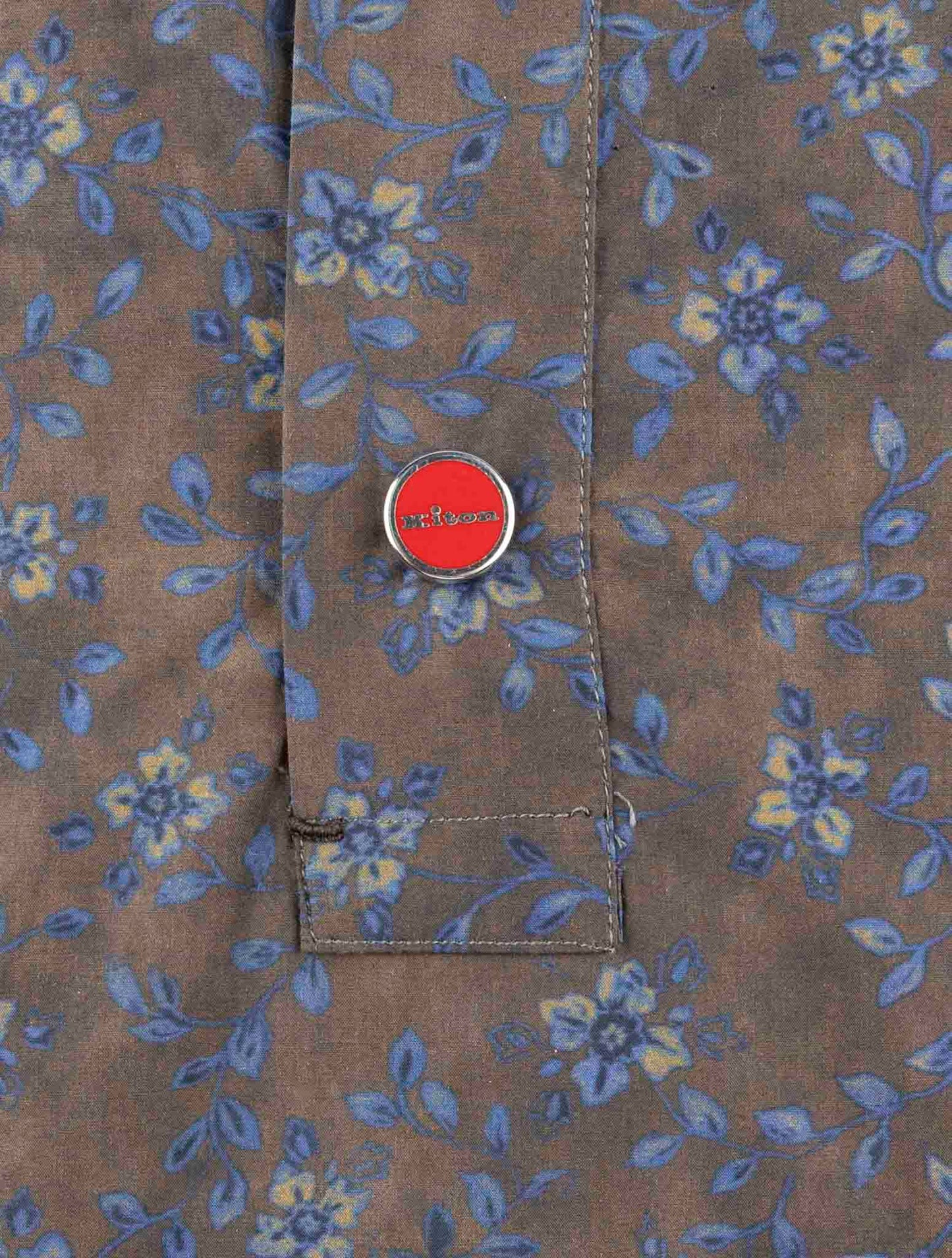 Kiton Blue Brown Cotton Sweater Polo