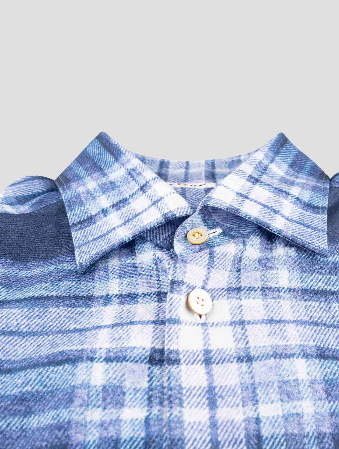 Kiton Blue Cotton Shirt