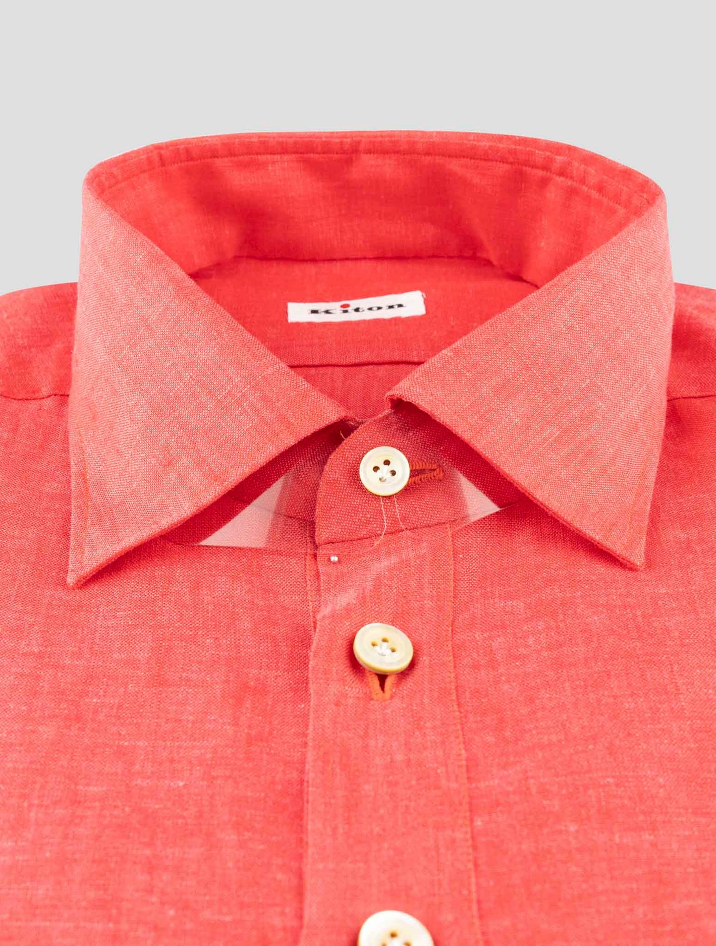 Kiton Red Linen Shirt