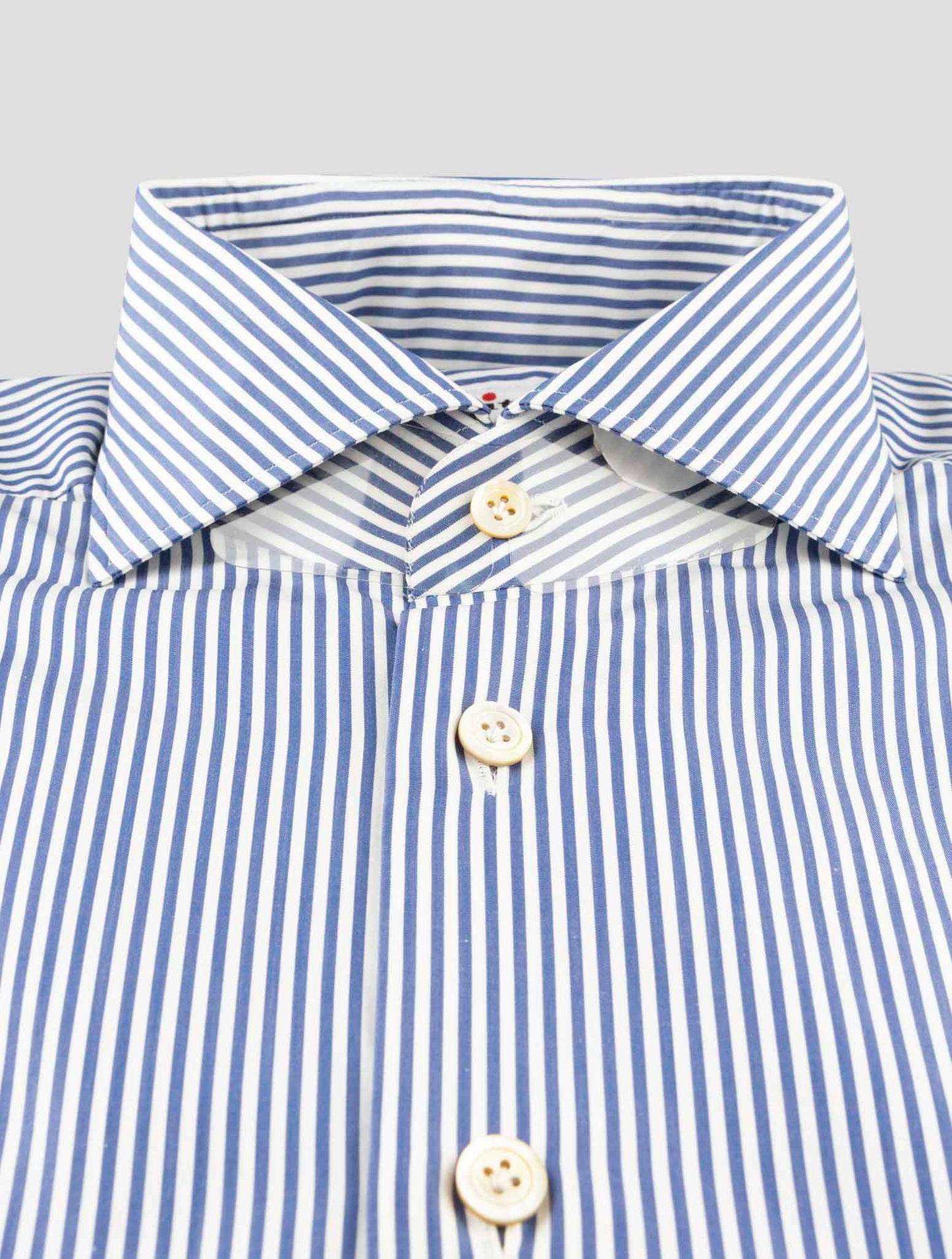 Kiton Blue White Cotton Shirt