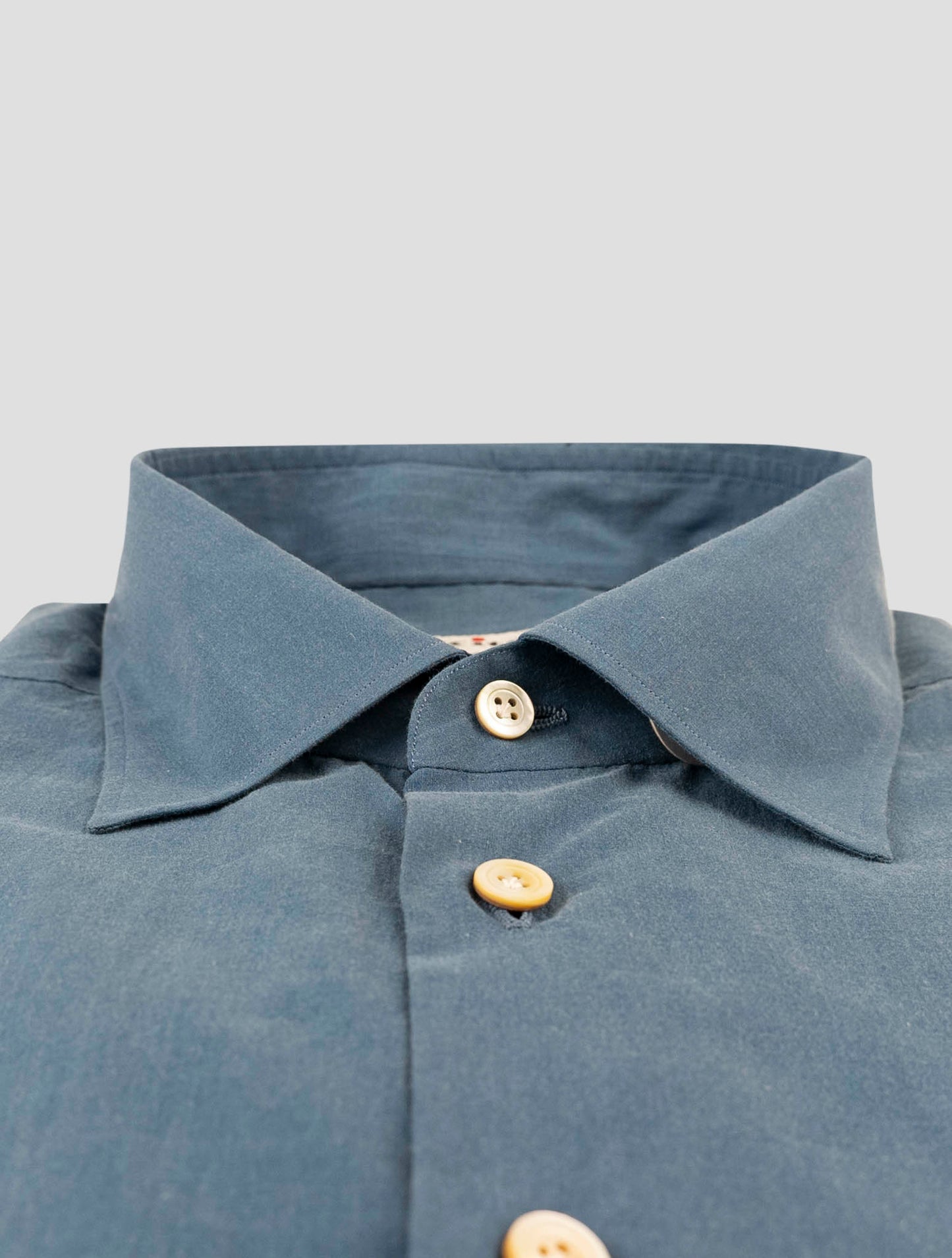 Kiton Blue Cotton Shirt