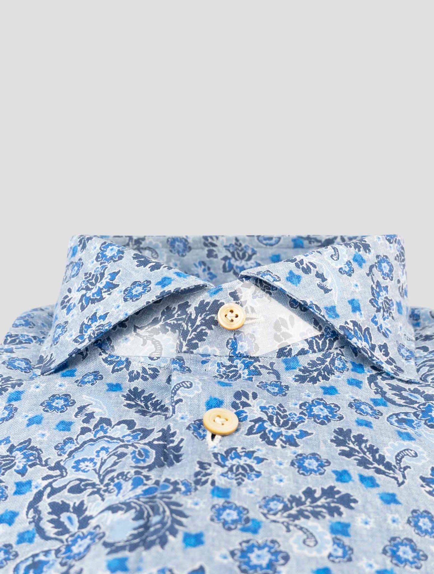 Kiton Blue Linen Shirt