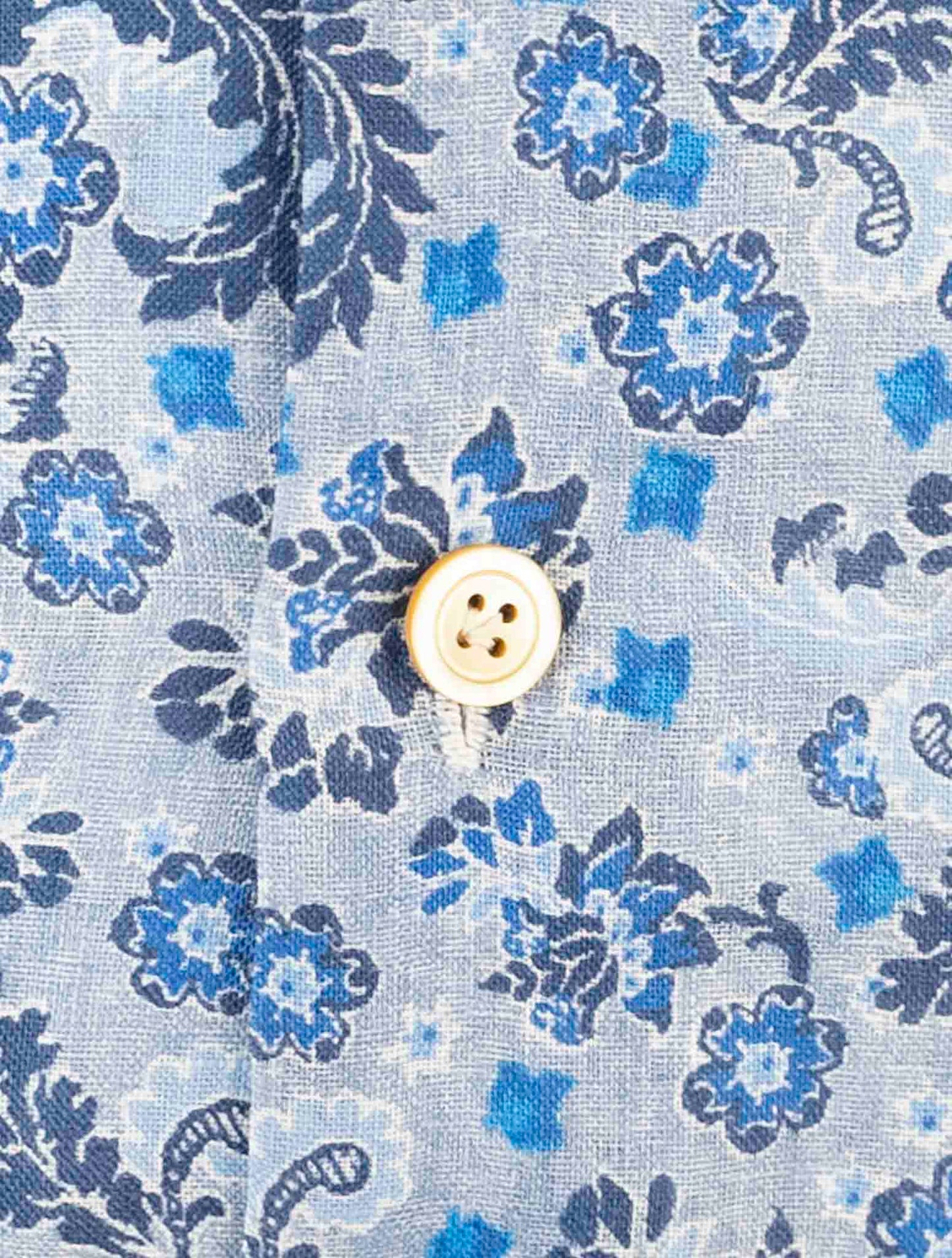 Kiton Blue Linen Shirt