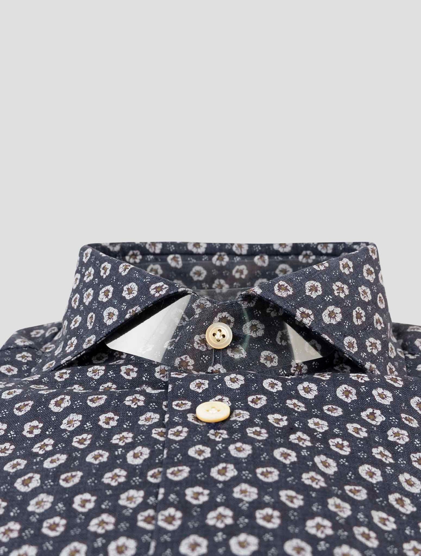 Kiton Dark Gray Linen Shirt