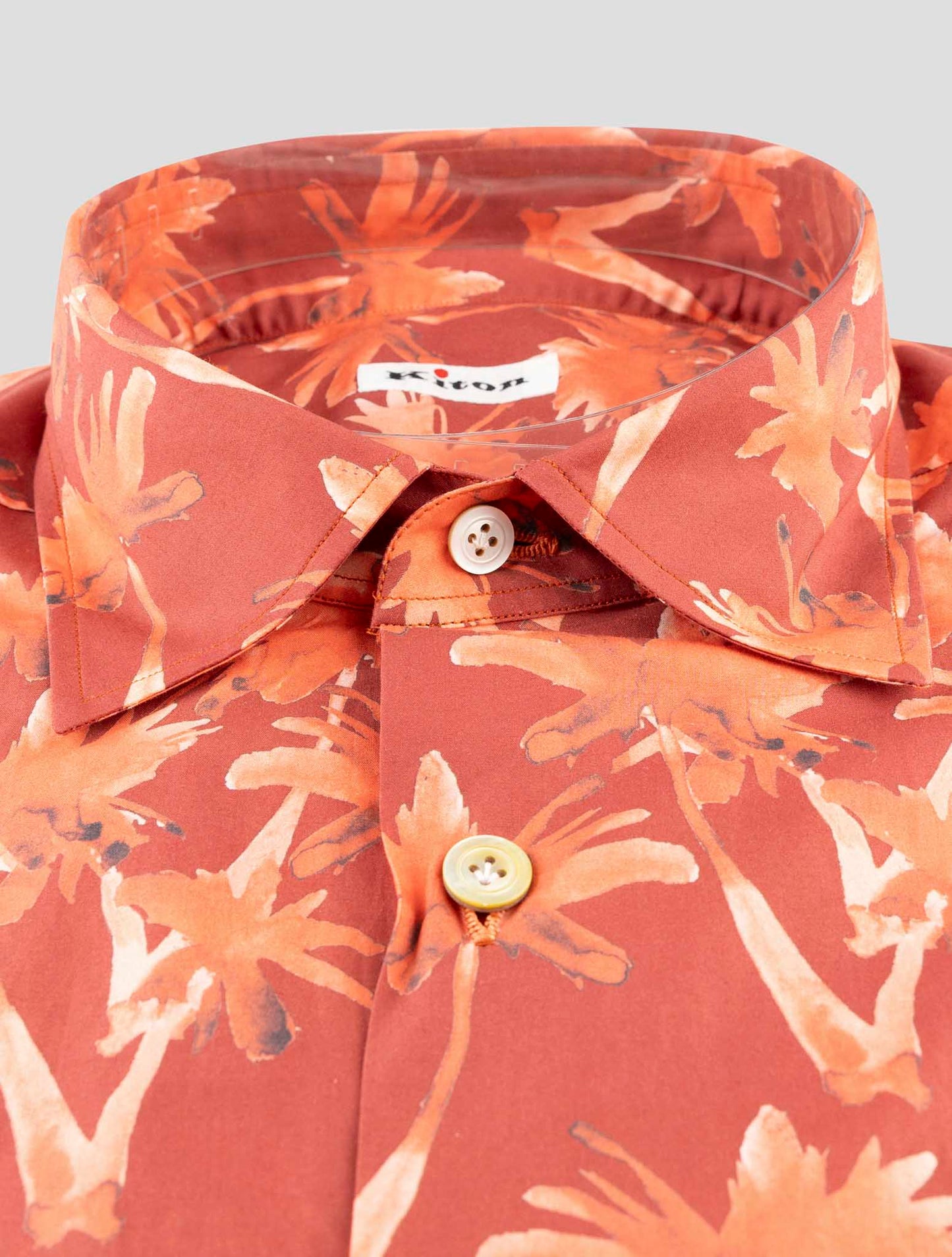 Kiton Burgundy Cotton Shirt