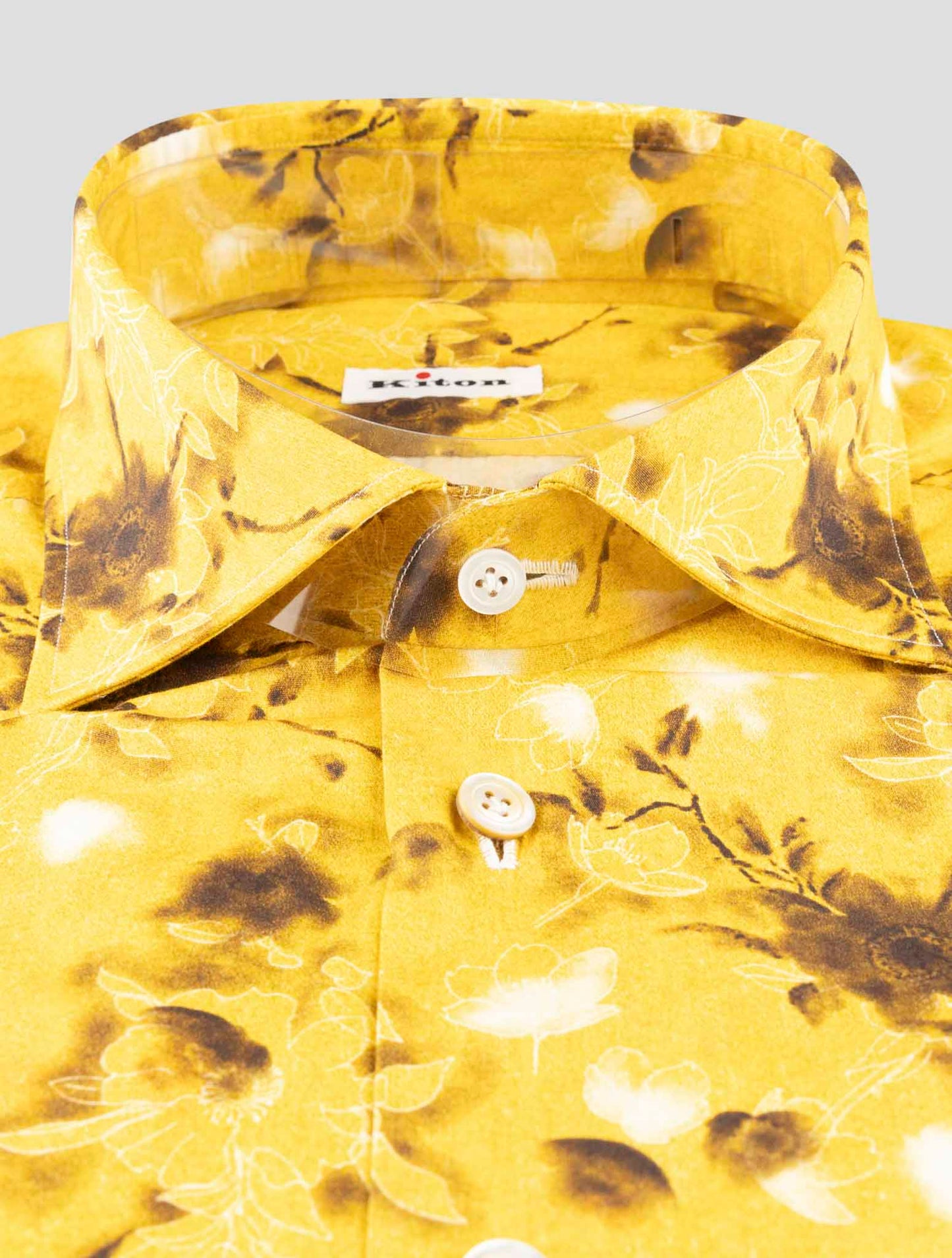 Kiton Yellow Cotton Shirt