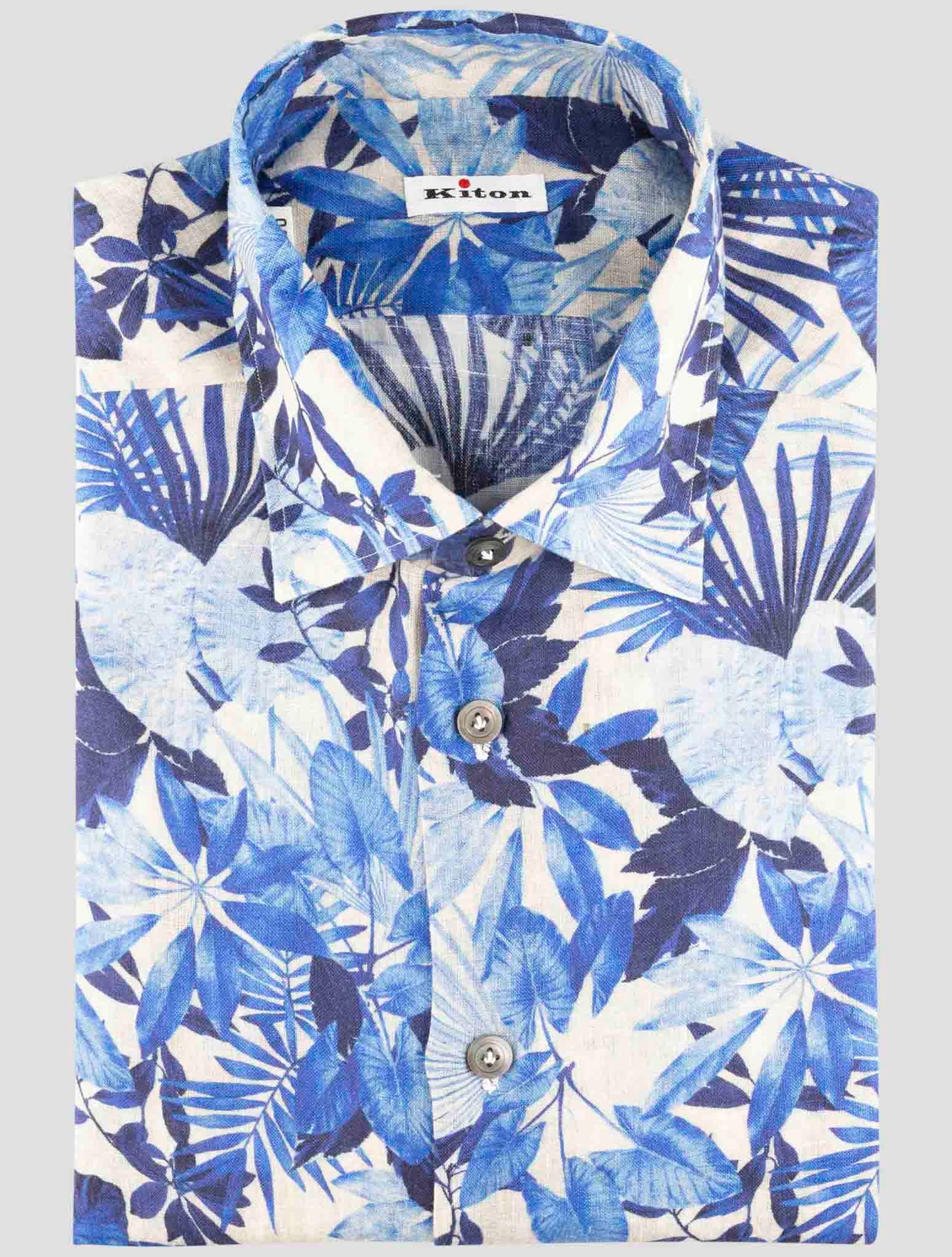 Kiton Blue Linen Shirt