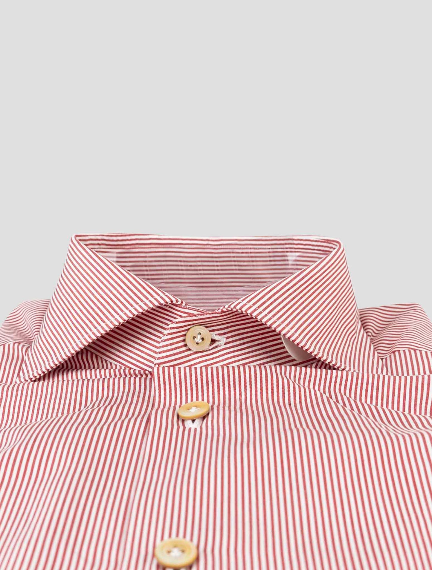 Kiton Red White Cotton Shirt