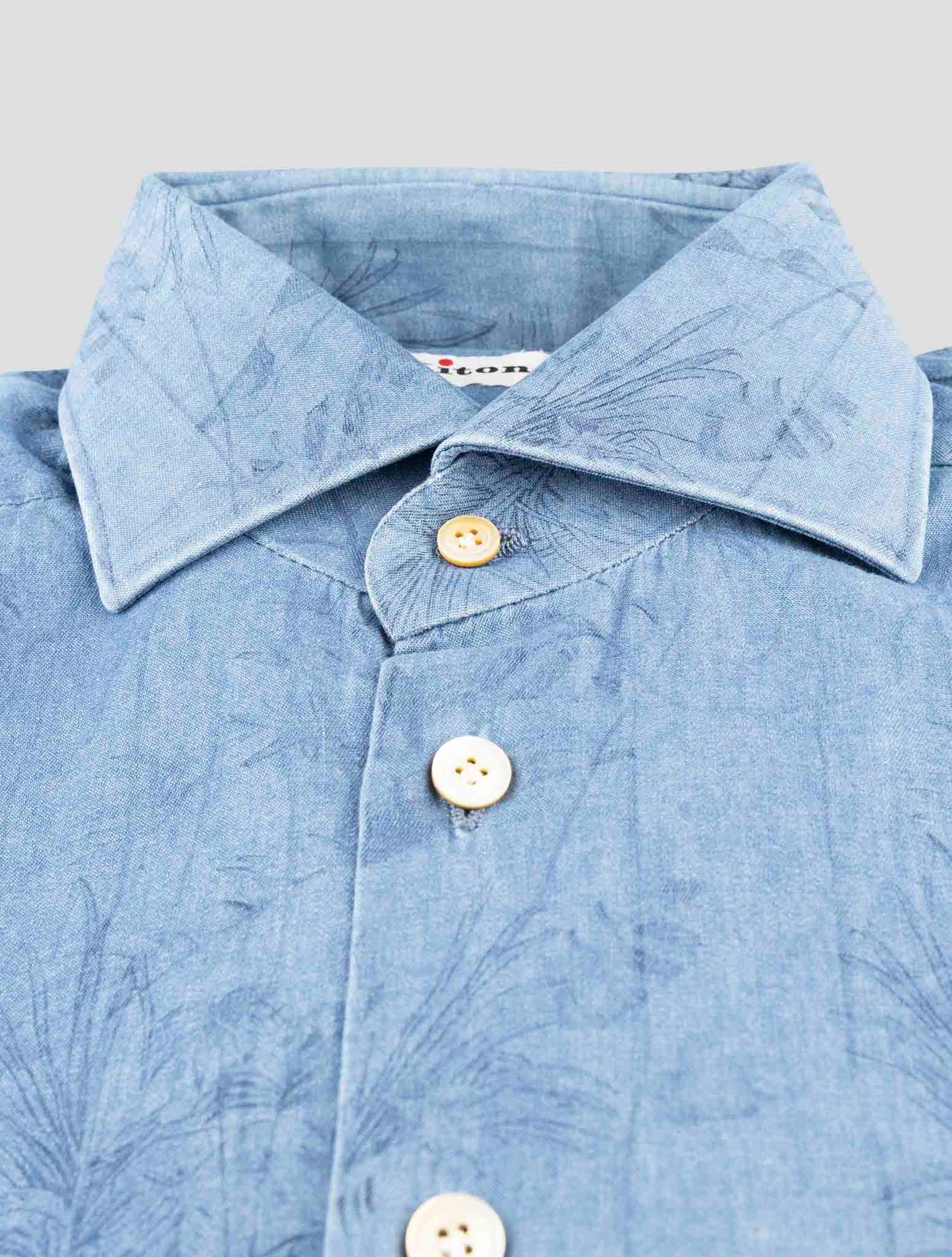 Kiton Blue Cotton Shirt