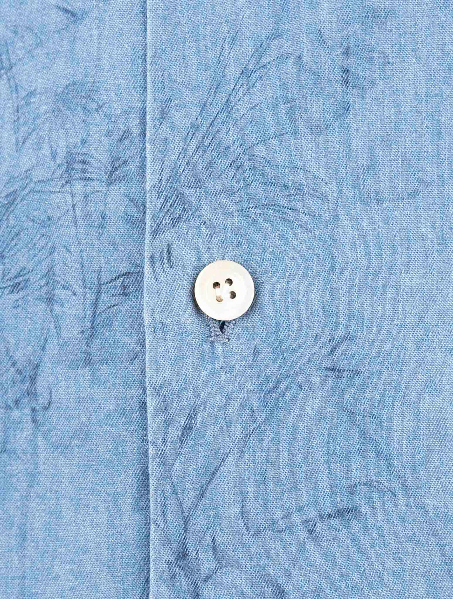Kiton Blue Cotton Shirt