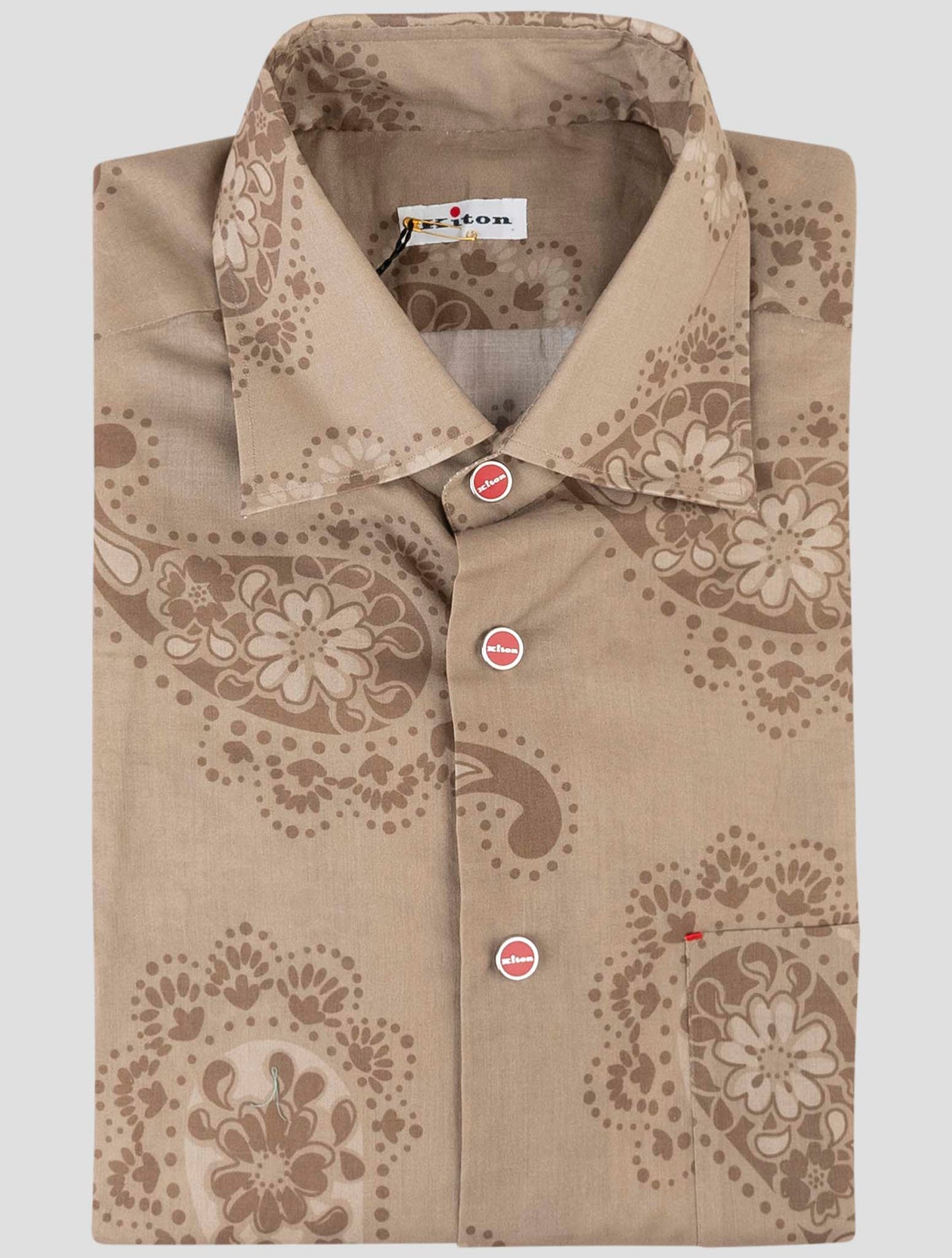 Kiton Brown Cotton Shirt