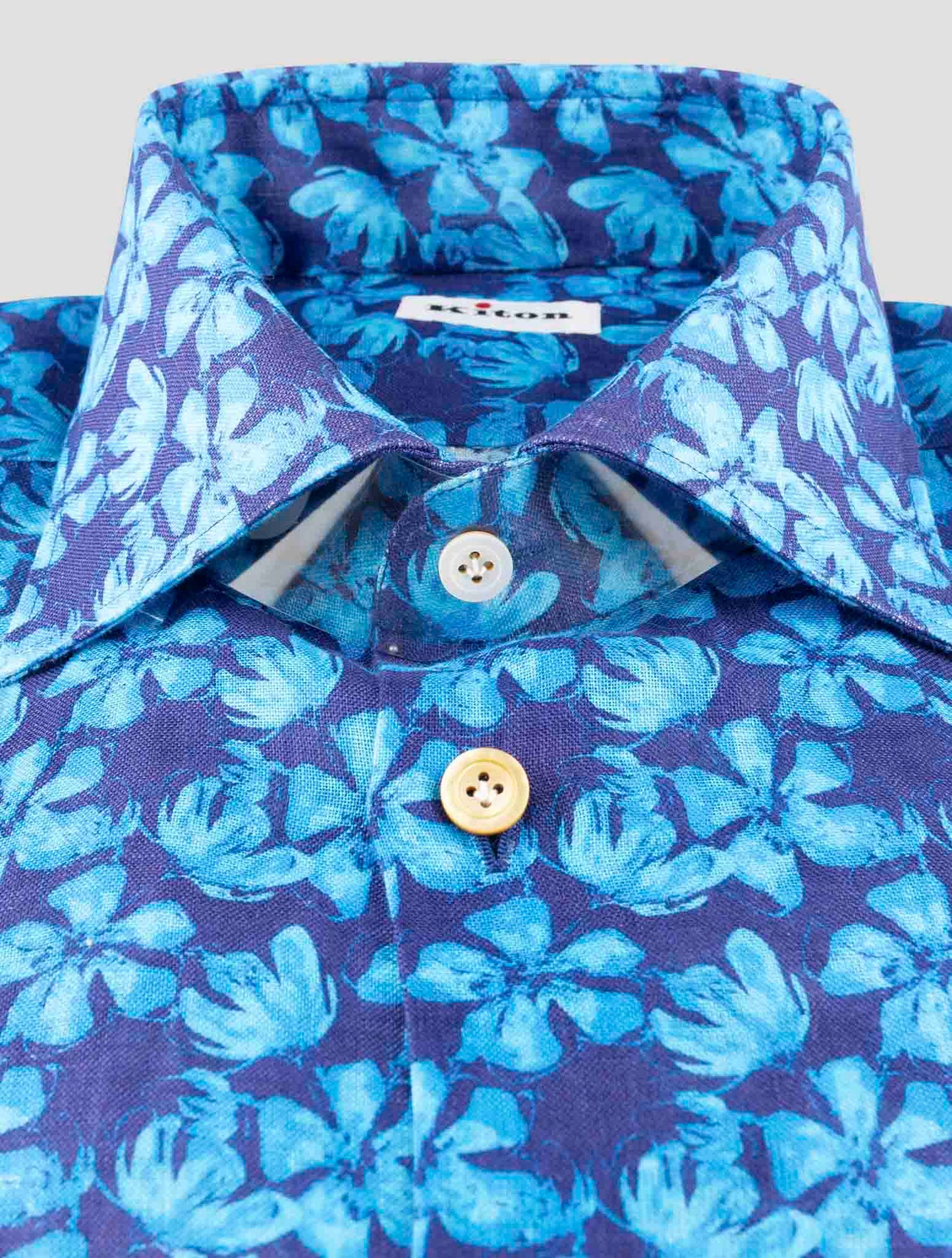 Kiton Blue Linen Shirt