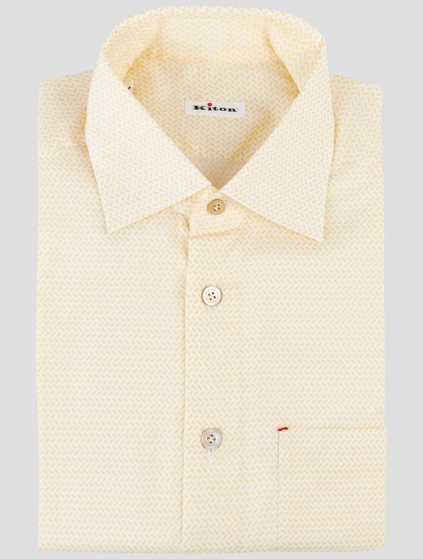 Kiton Yellow White Cotton Shirt