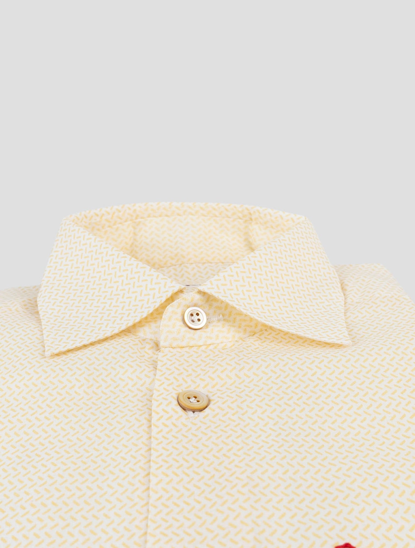 Kiton Yellow White Cotton Shirt