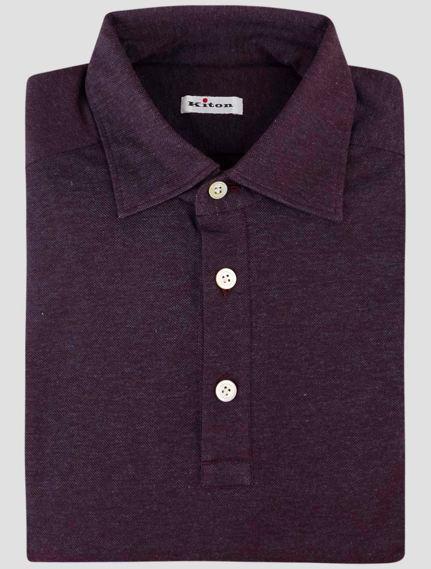 Kiton Burgundy Cotton Sweater Polo