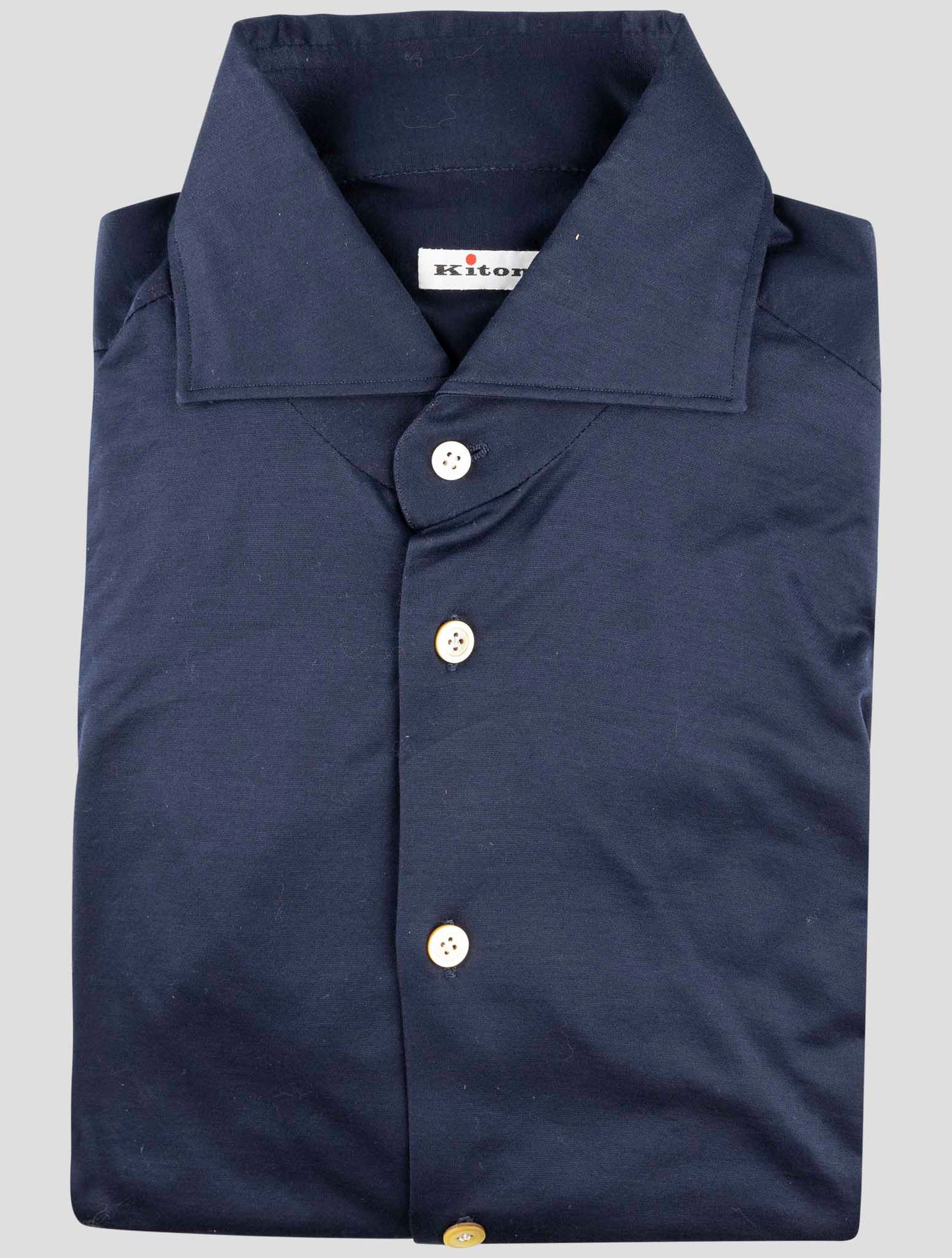 Kiton Blue Cotton Shirt