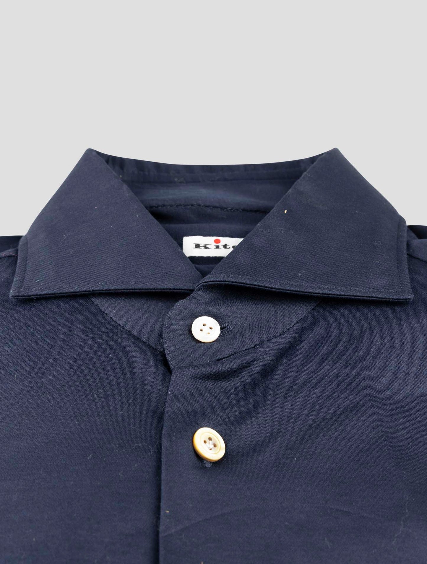 Kiton Blue Cotton Shirt