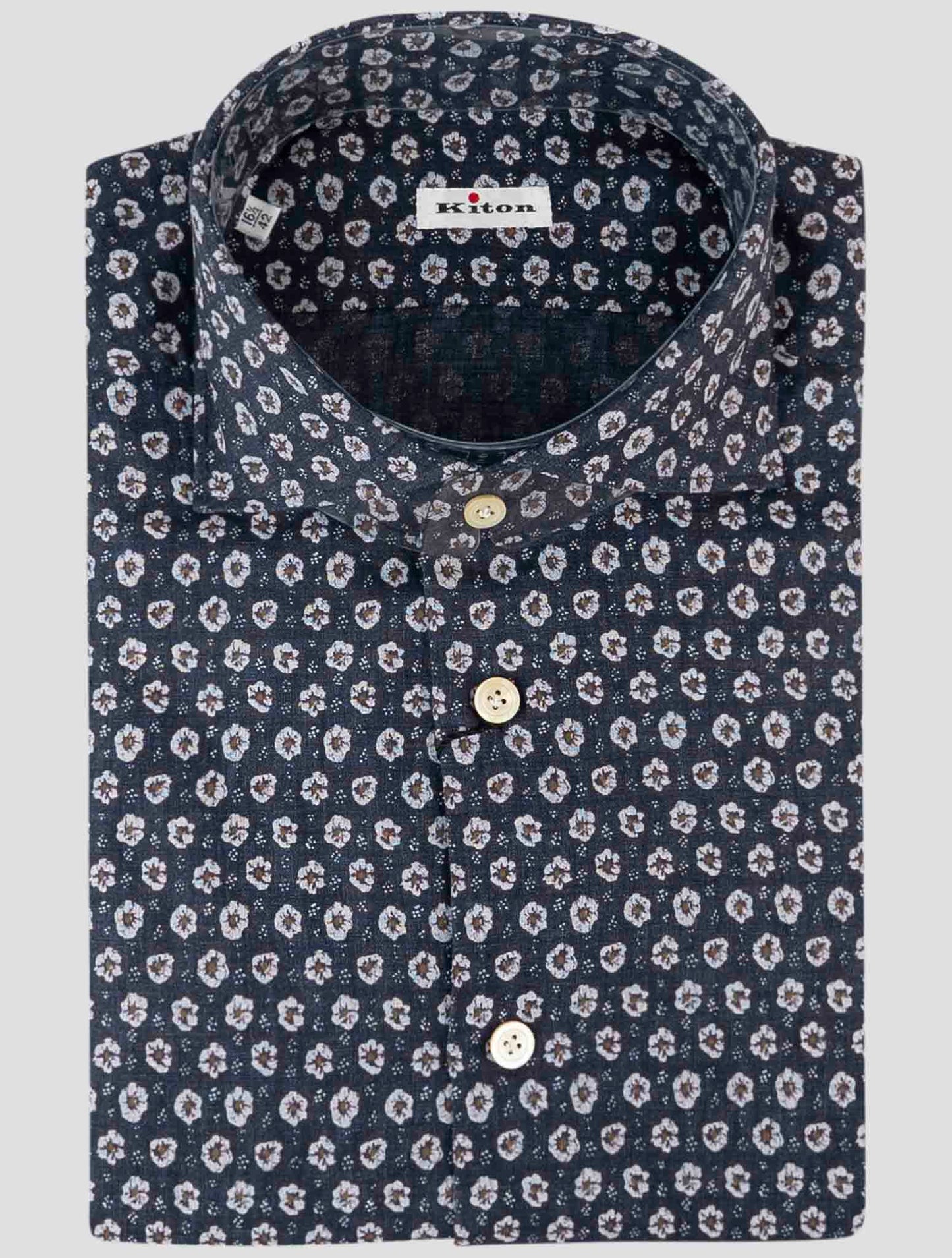 Kiton Blue Linen Shirt