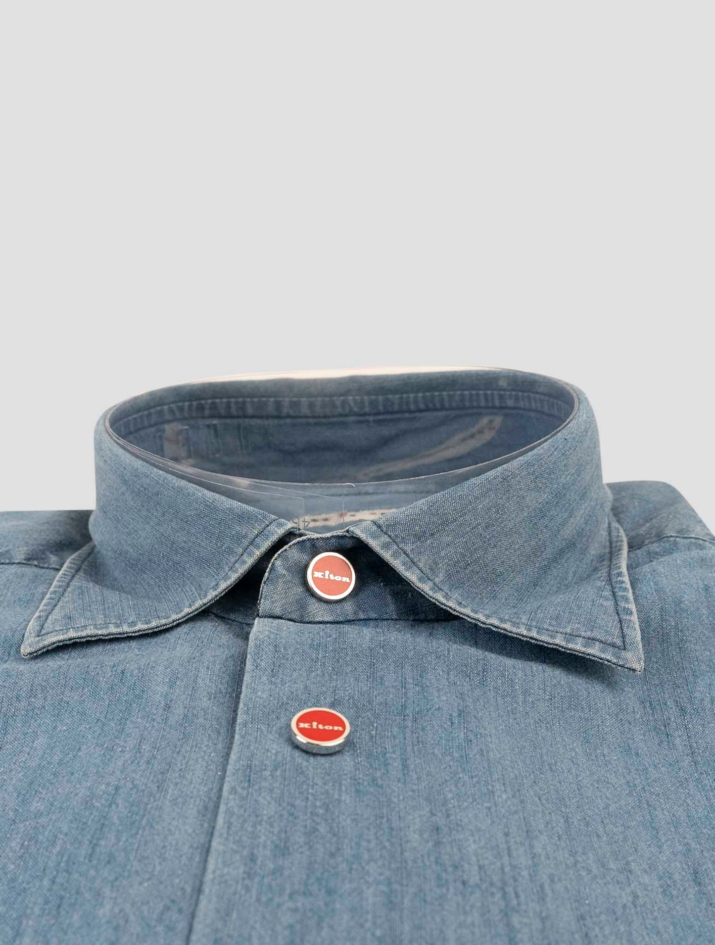Kiton Blue Cotton Lyocell Shirt