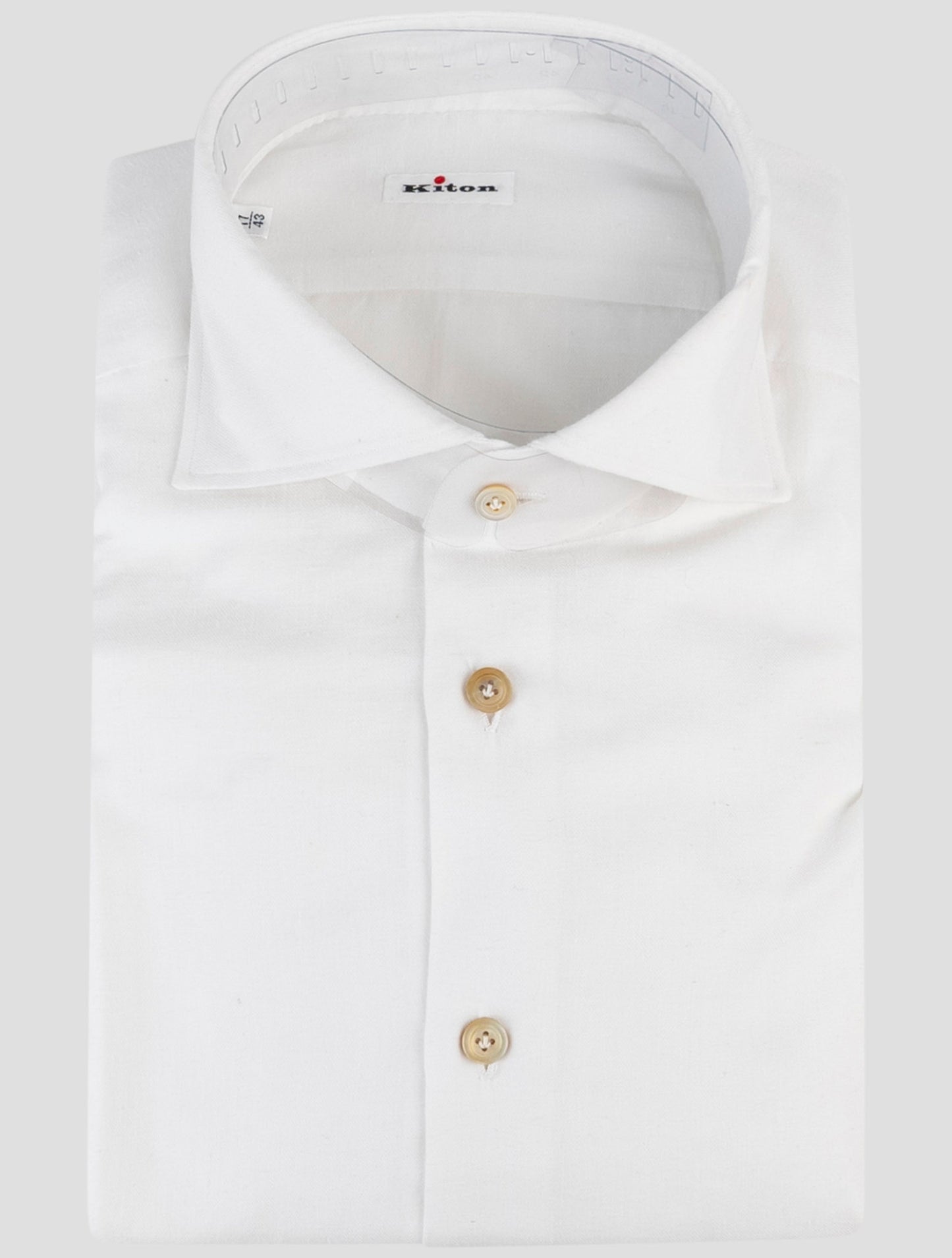 Kiton White Cotton Linen Shirt