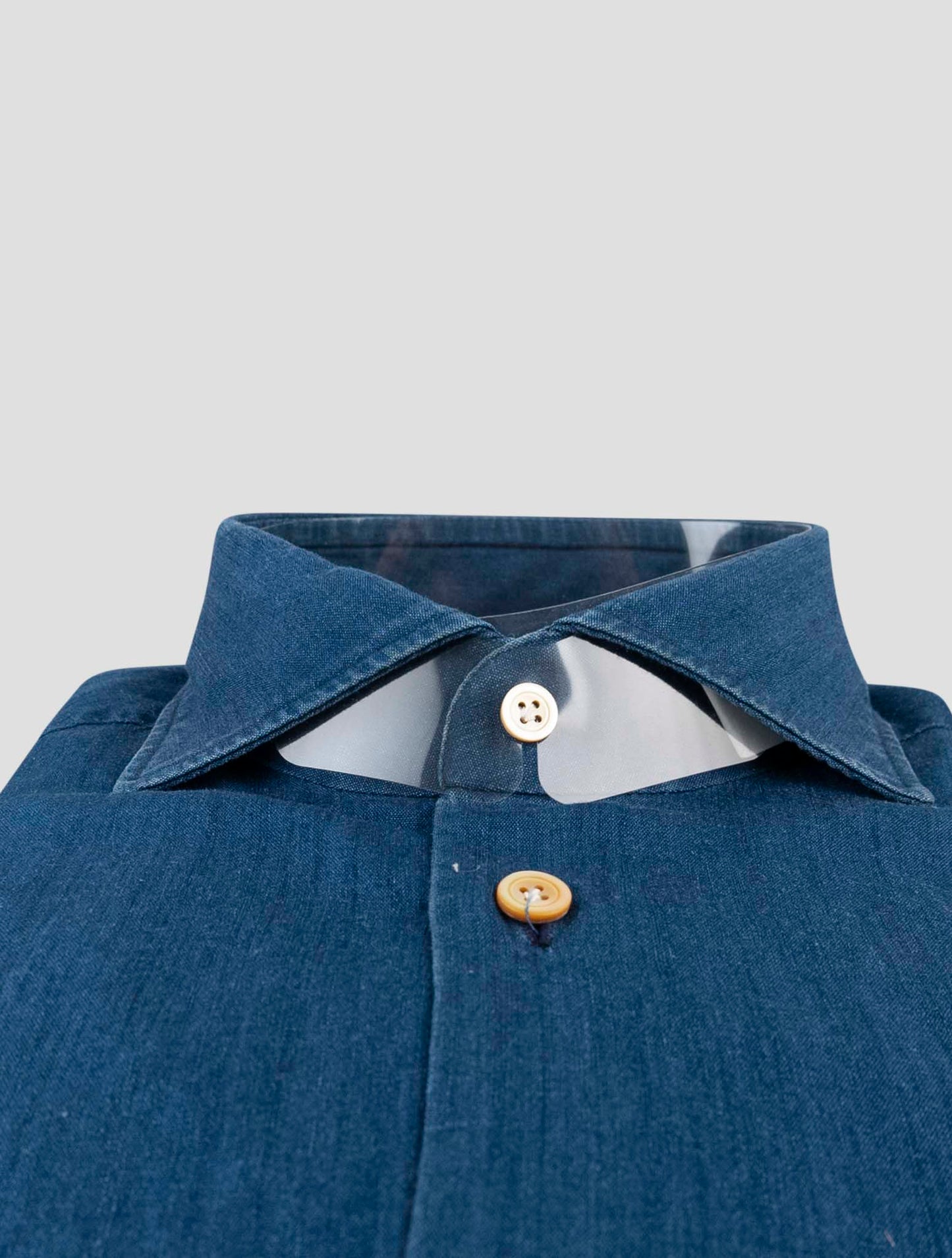 Kiton Blue Cotton Lyocell Shirt