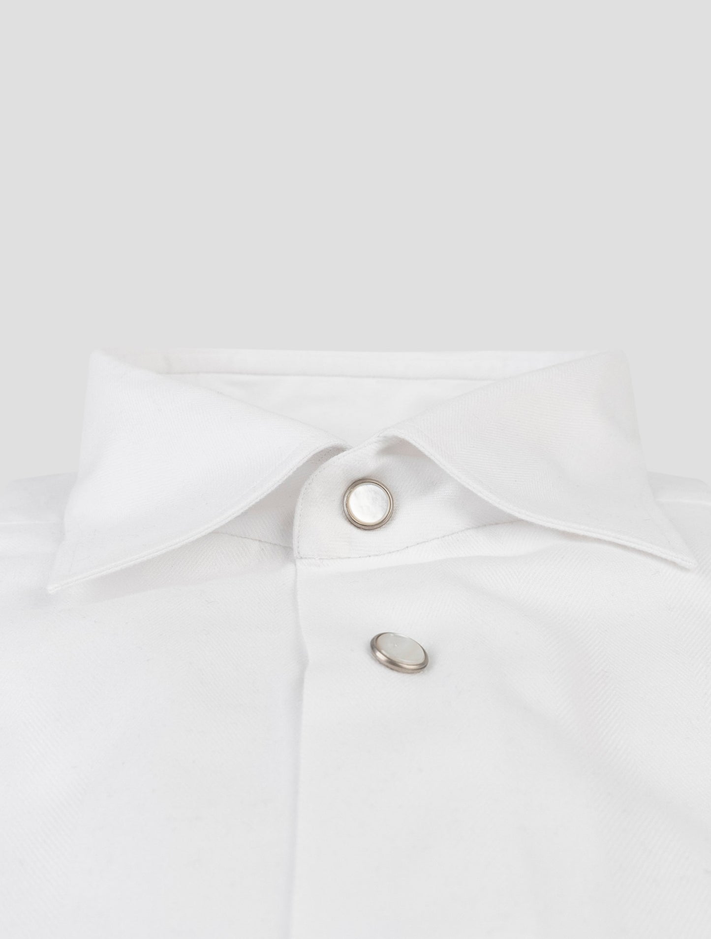 Kiton White Cotton Lyocell Shirt