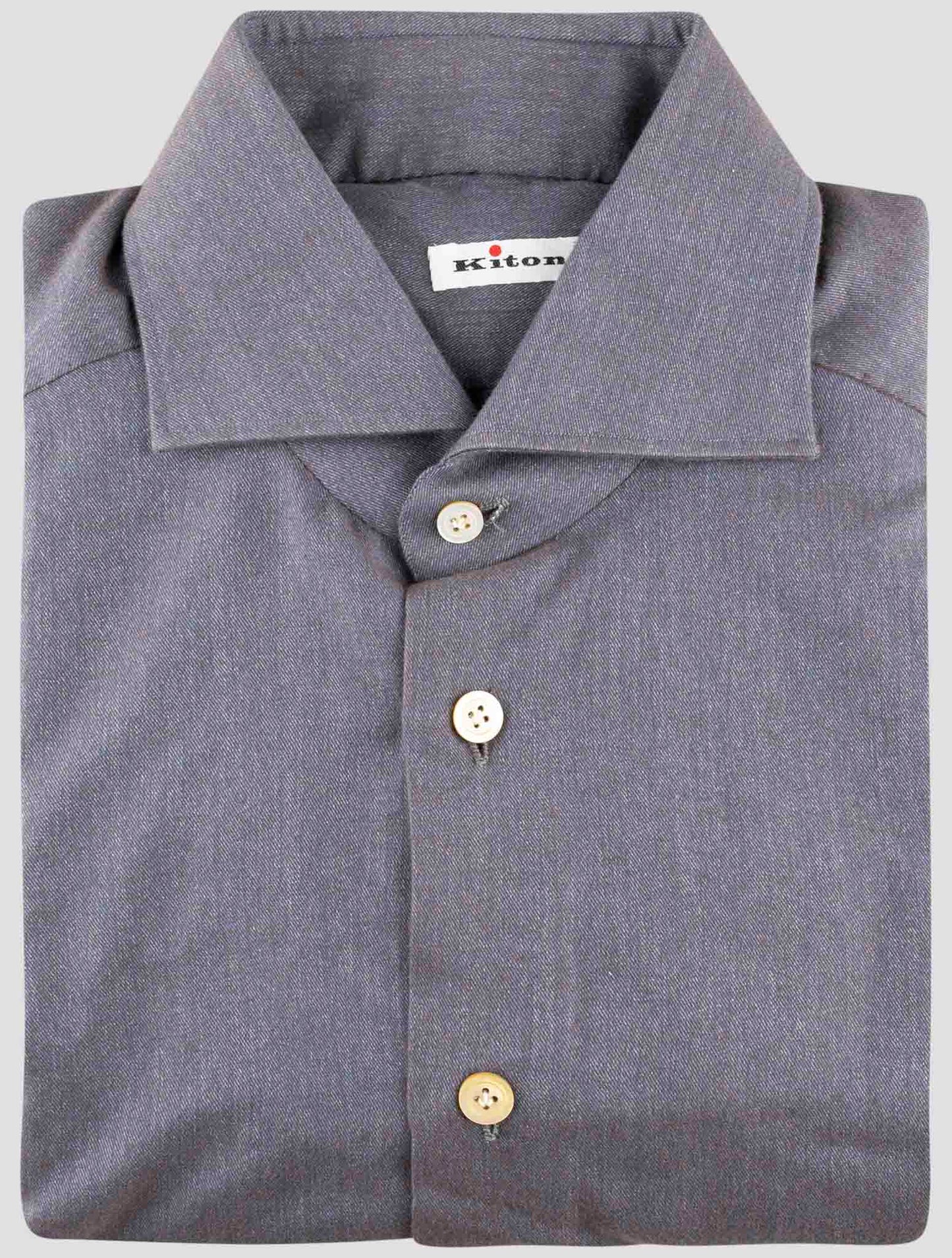 Kiton Gray Cotton Shirt