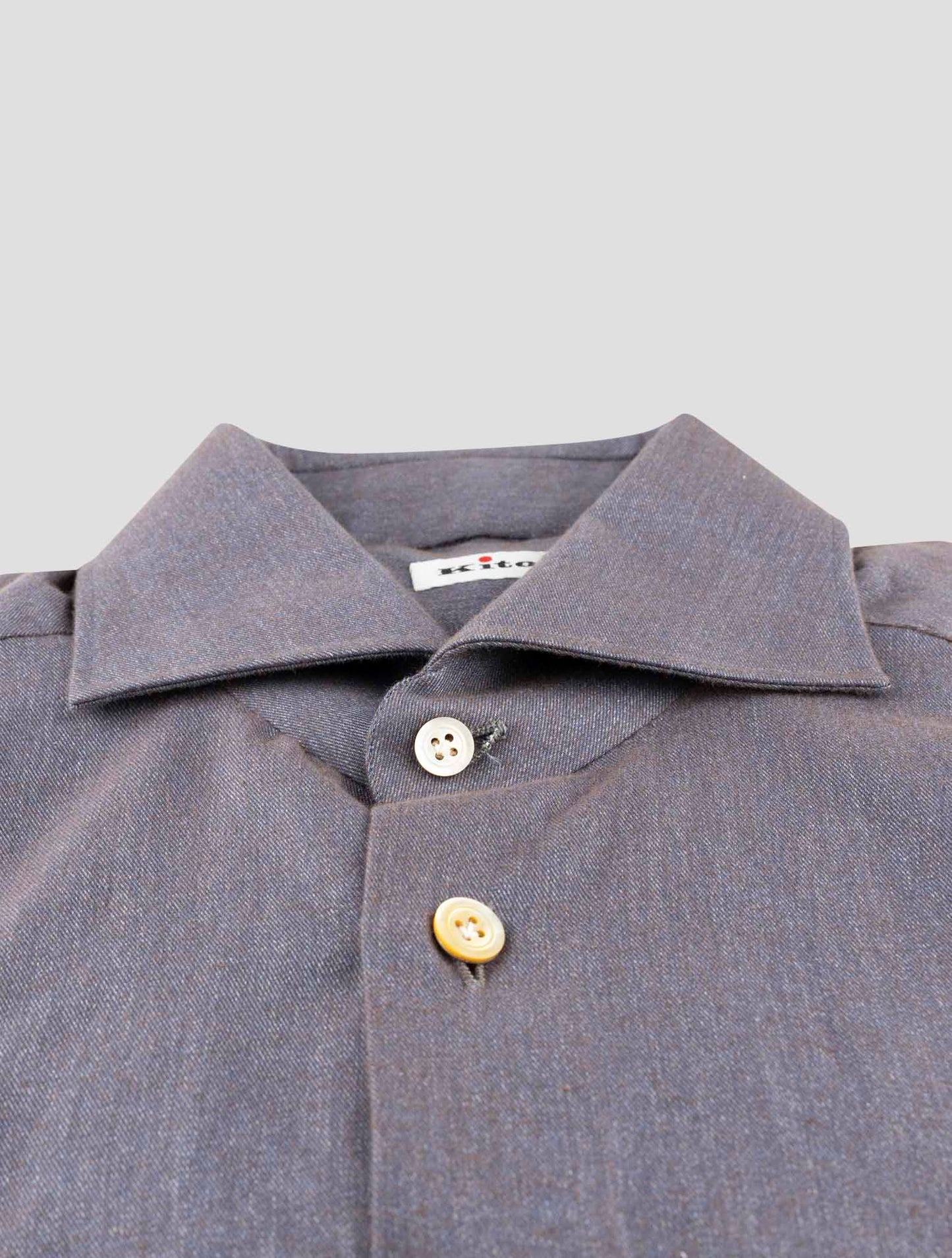 Kiton Gray Cotton Shirt