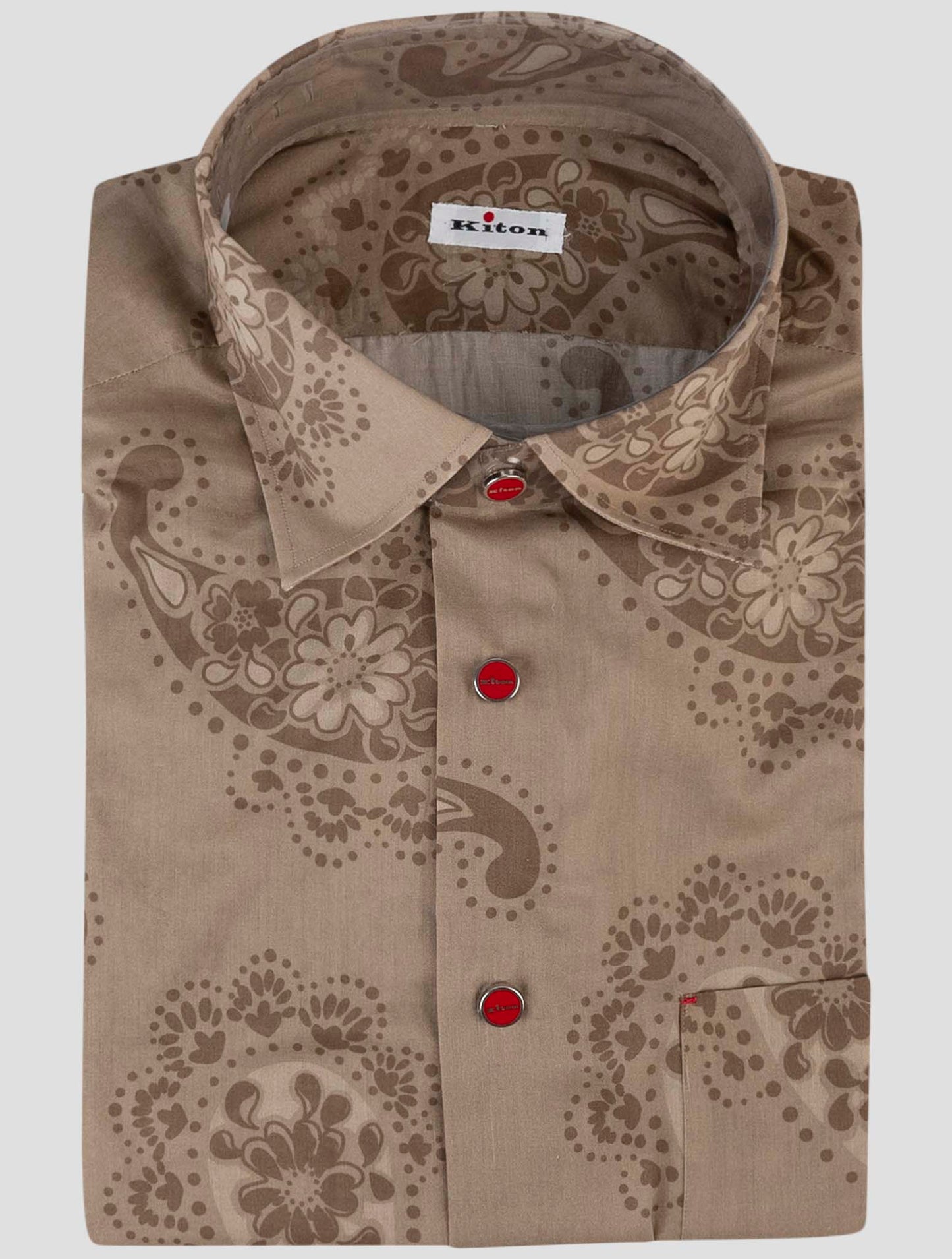 Kiton Brown Cotton Shirt