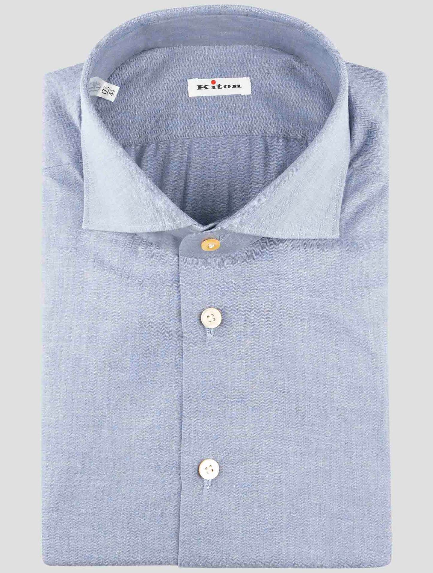 Kiton Blue Cotton Shirt