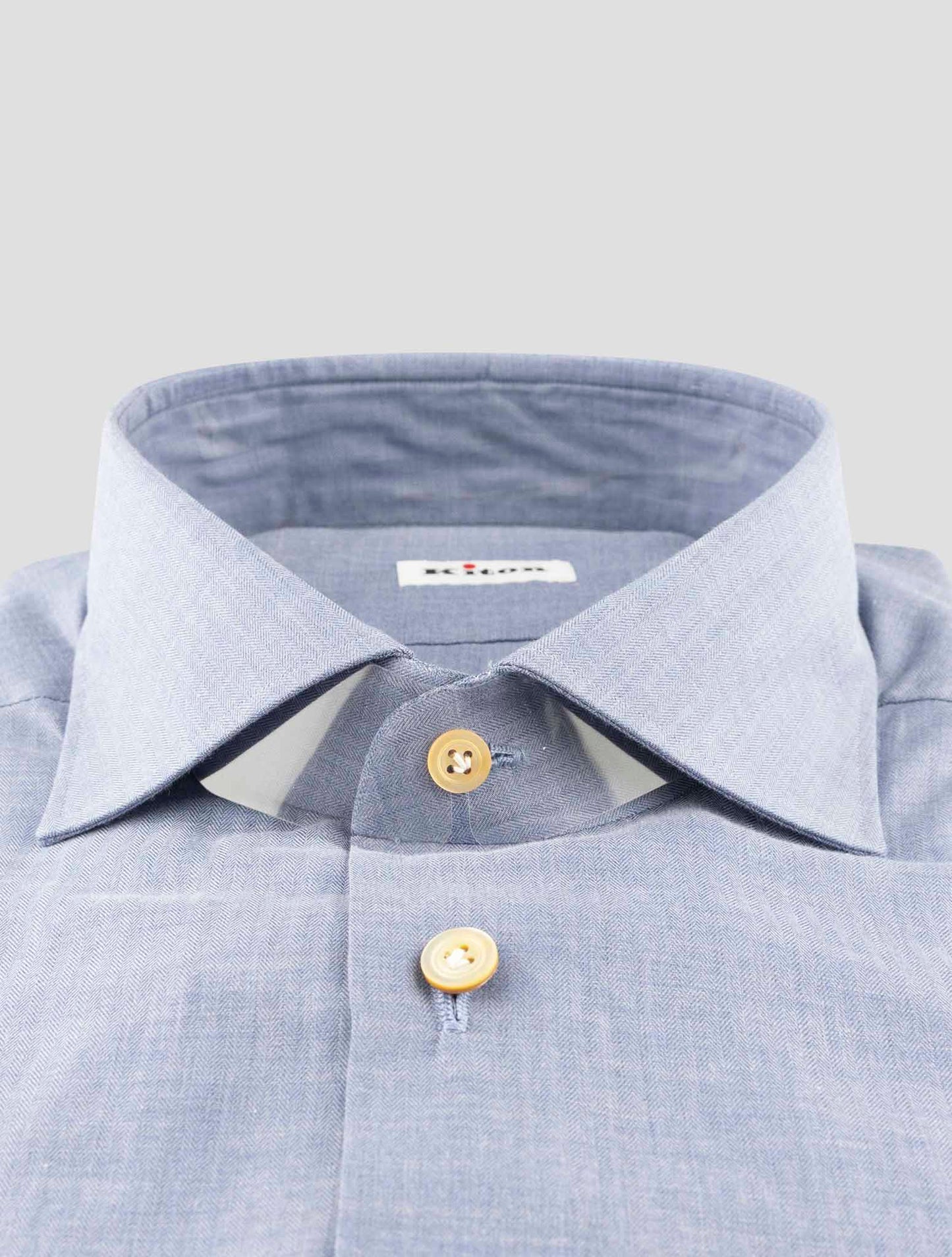 Kiton Blue Cotton Shirt