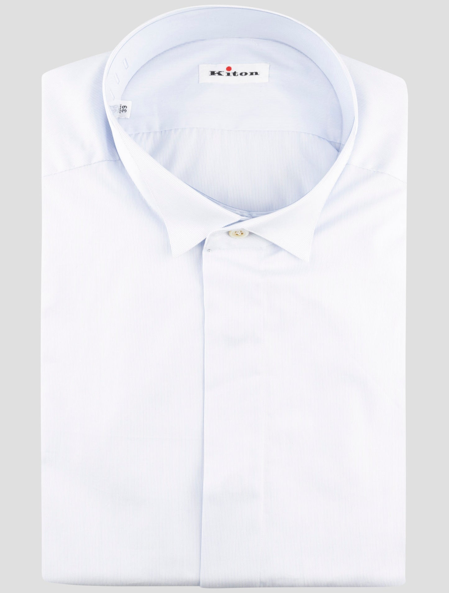 Kiton Blue Cotton Shirt