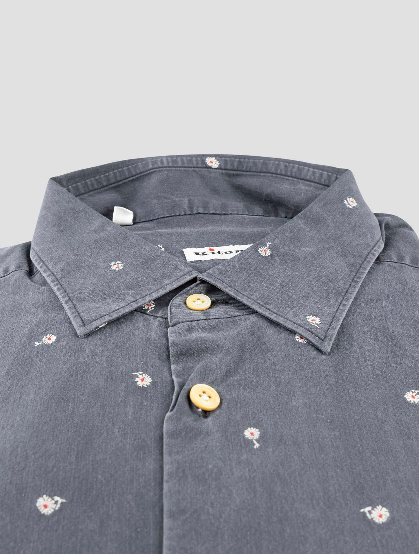Kiton Gray Cotton Sweater Polo