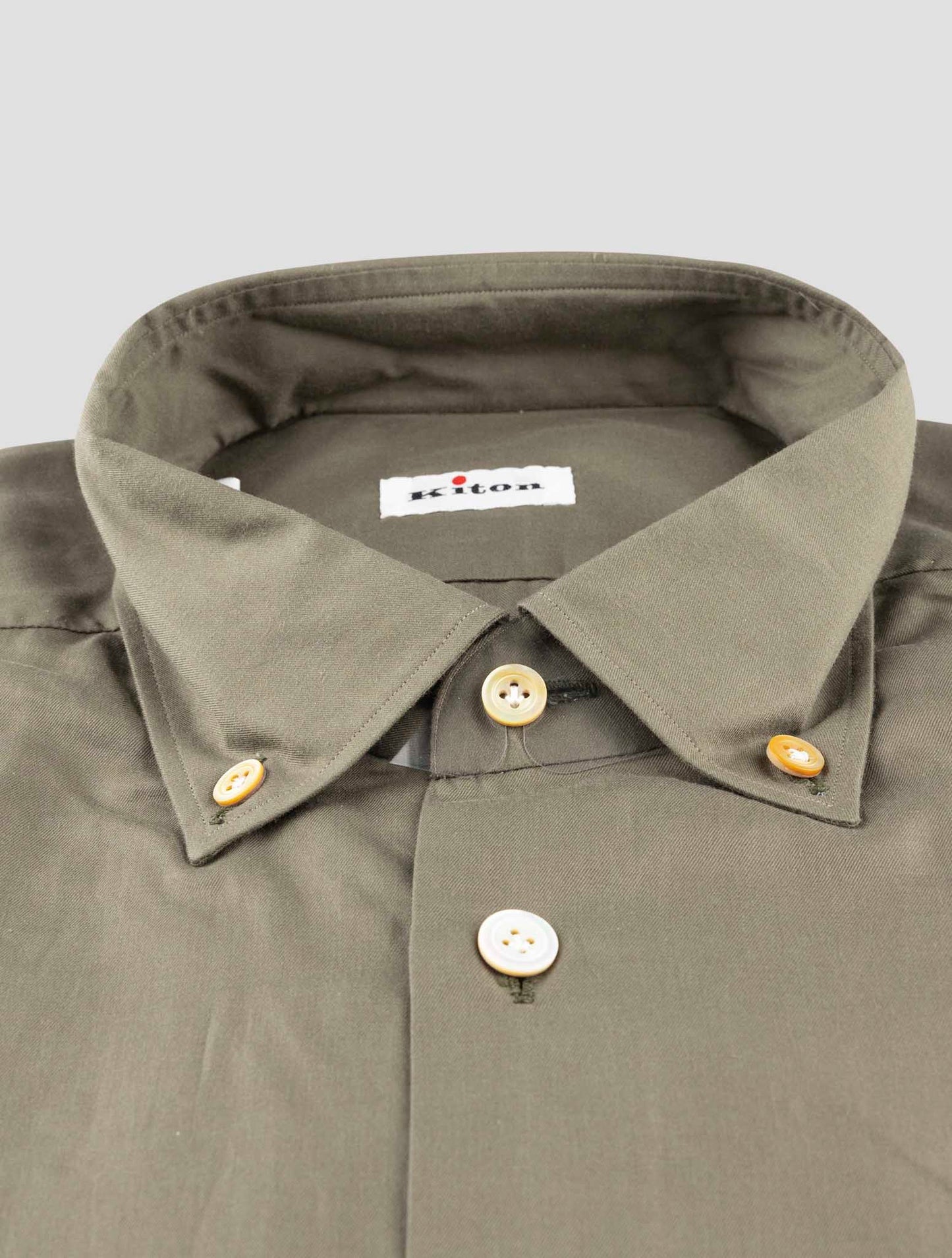 Kiton Green Cotton Shirt