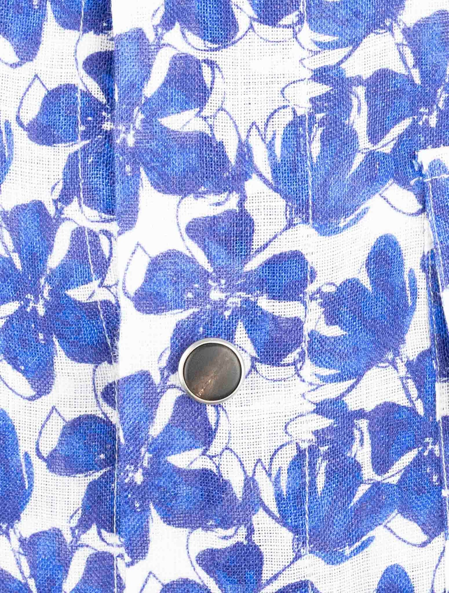 Kiton Blue White Linen Shirt