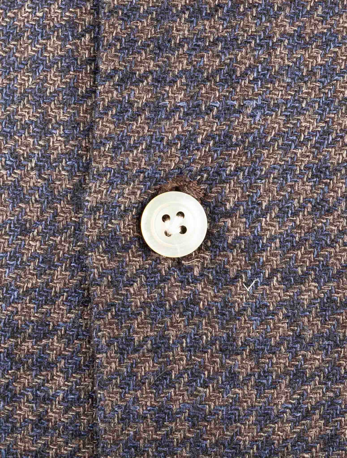 Kiton Blue Brown Cashmere Silk Linen Shirt