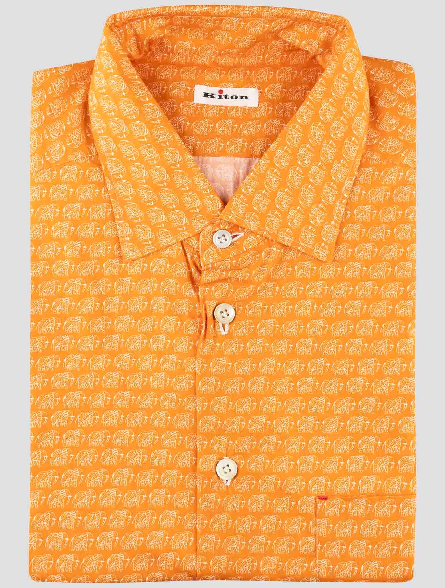 Kiton Orange Cotton Shirt