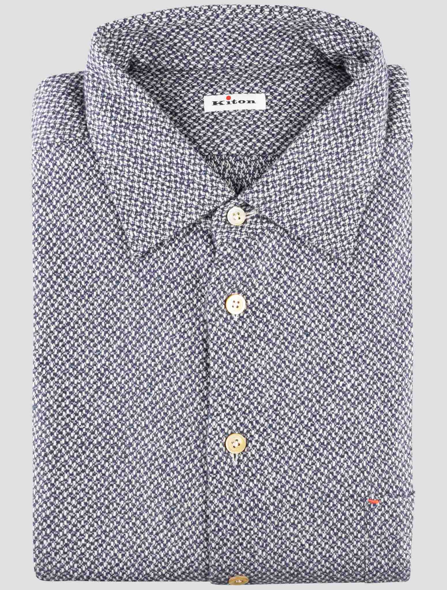 Kiton Blue Cashmere Shirt