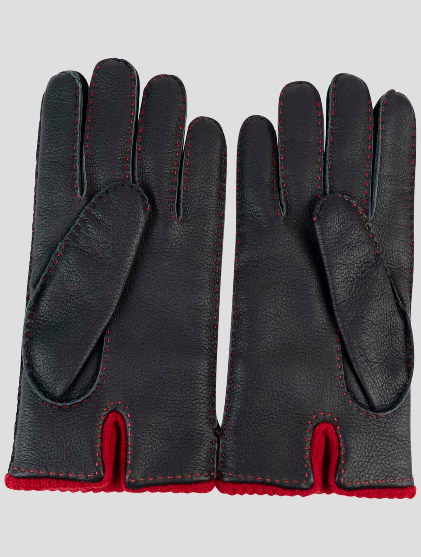 Kiton Dark Blue Leather Gloves