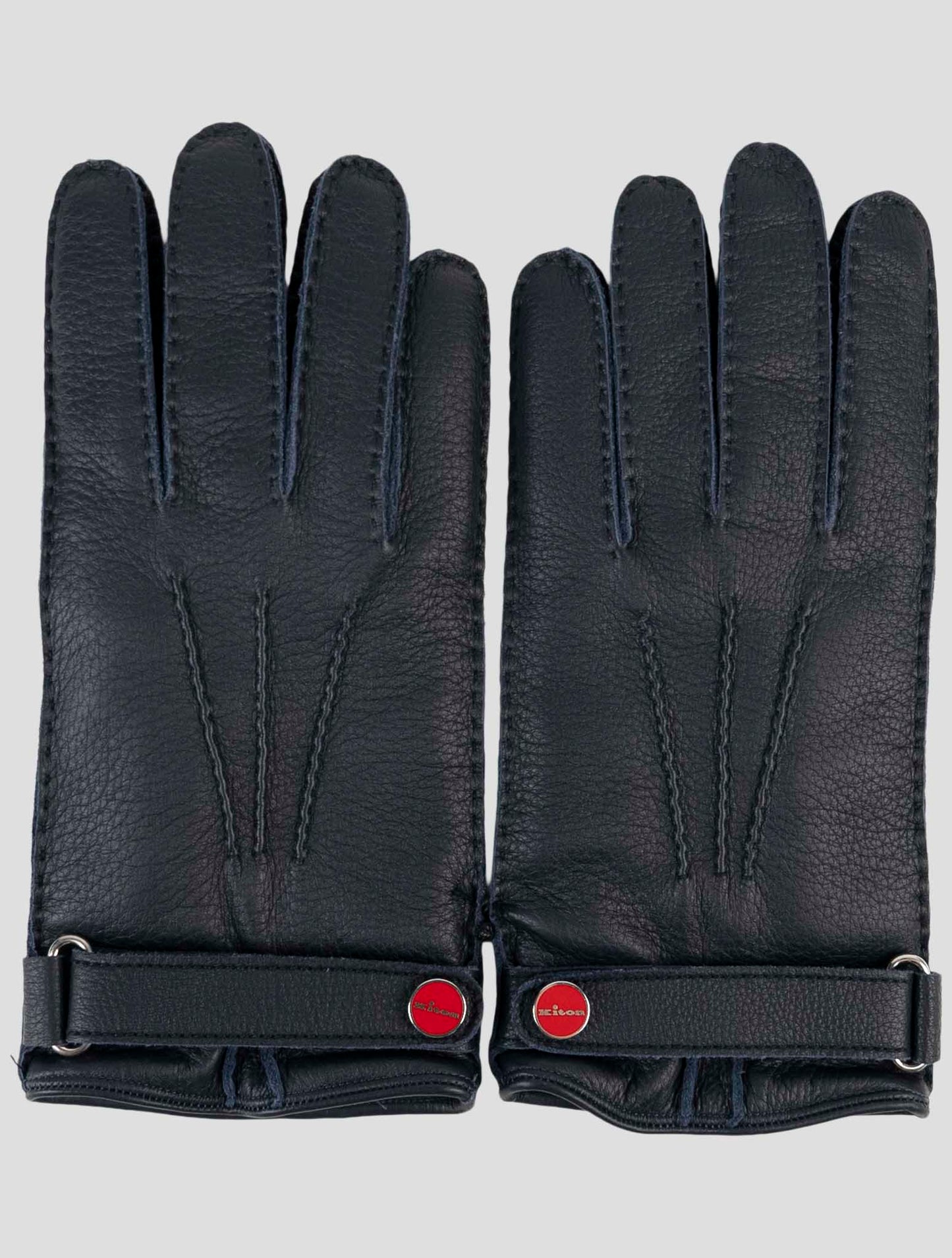 Kiton Blue Leather Gloves